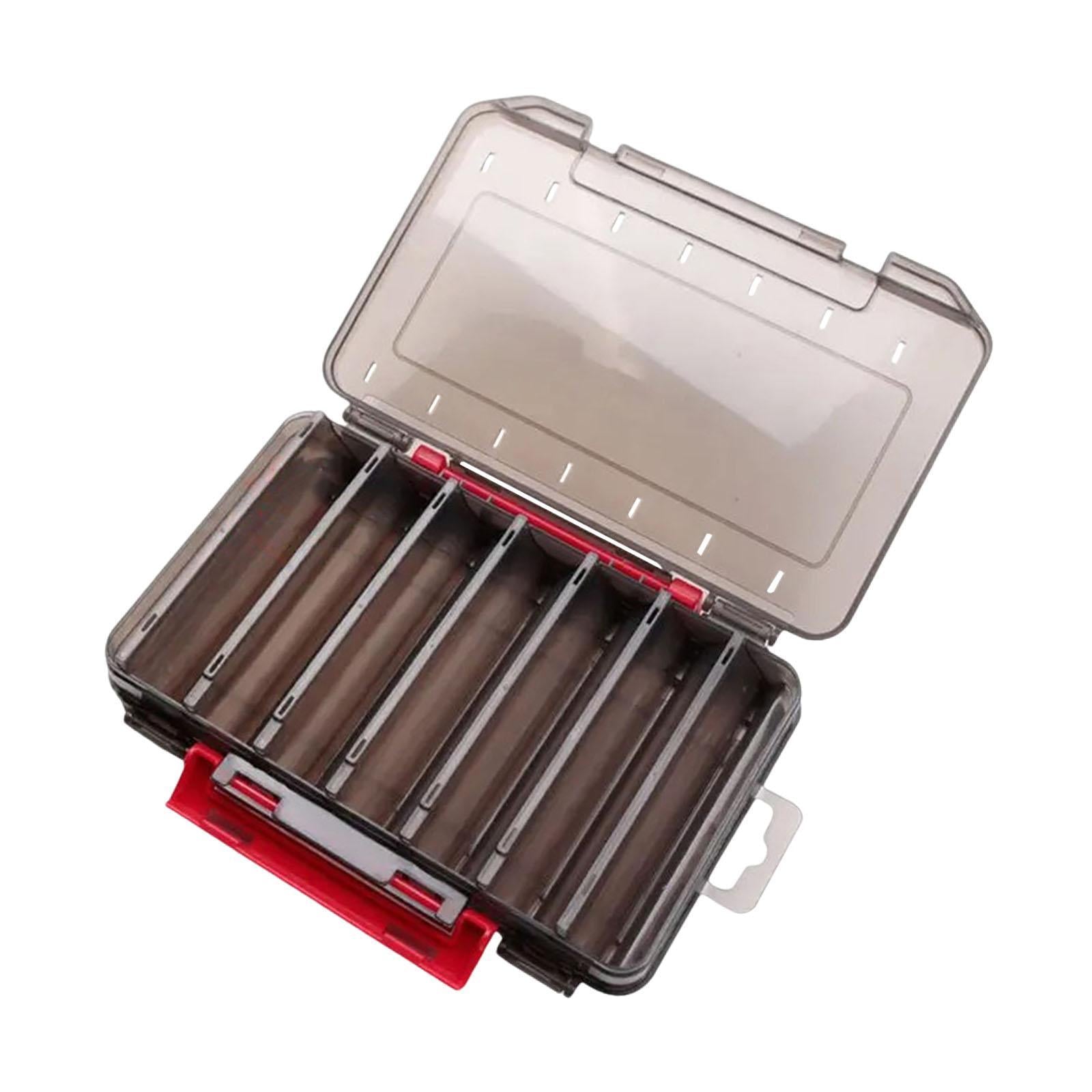 Double Sided Baits Box 14 Grids Lightweight Organizing Lures Waterproof Clear black