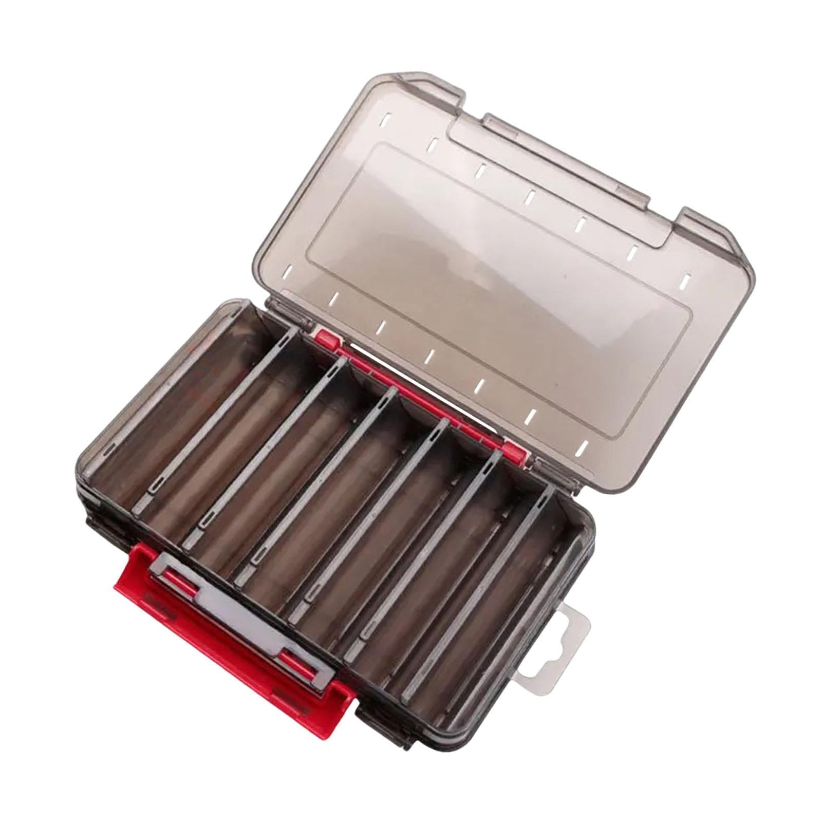 Double Sided Baits Box 14 Grids Lightweight Organizing Lures Waterproof Clear black