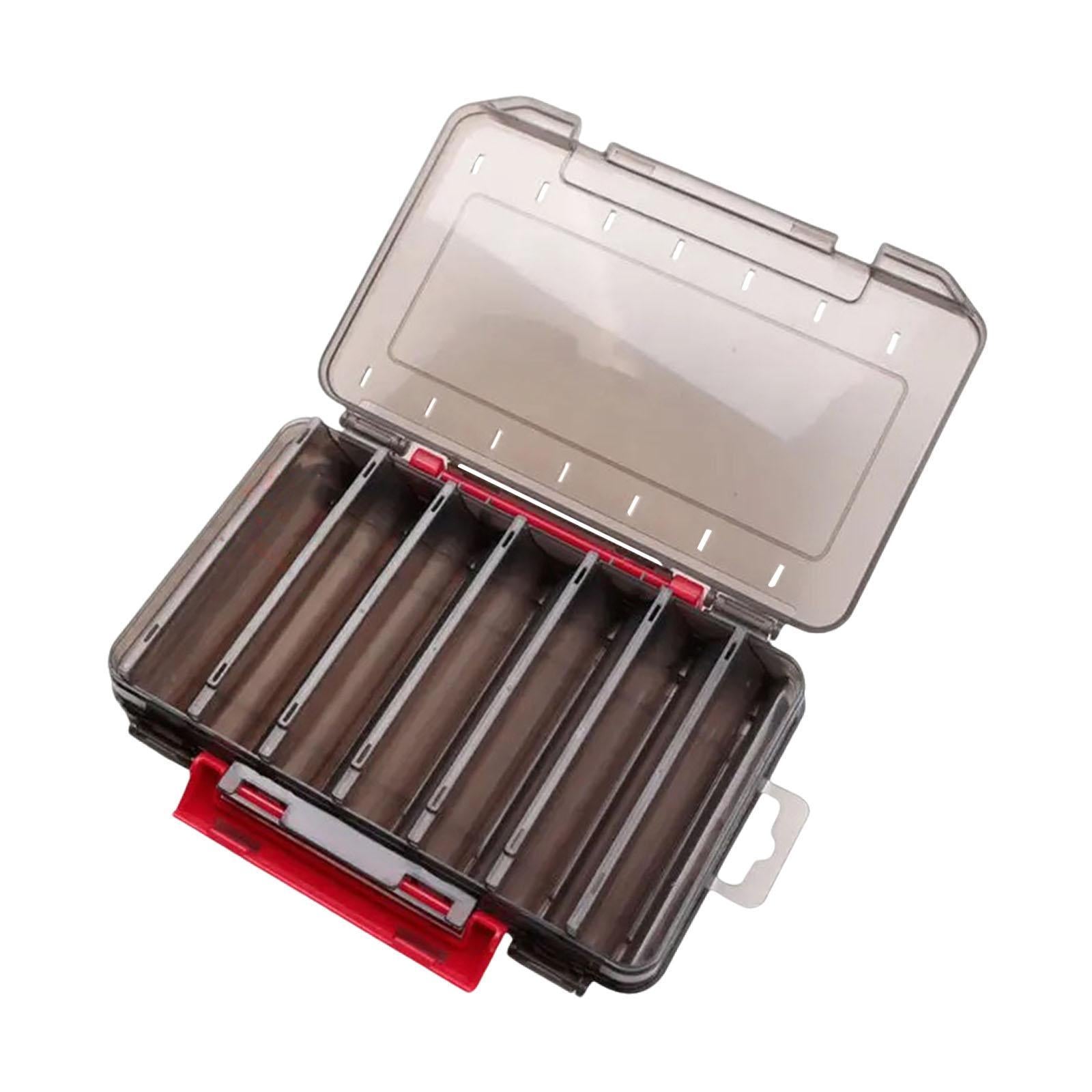 Double Sided Baits Box 14 Grids Lightweight Organizing Lures Waterproof Clear black