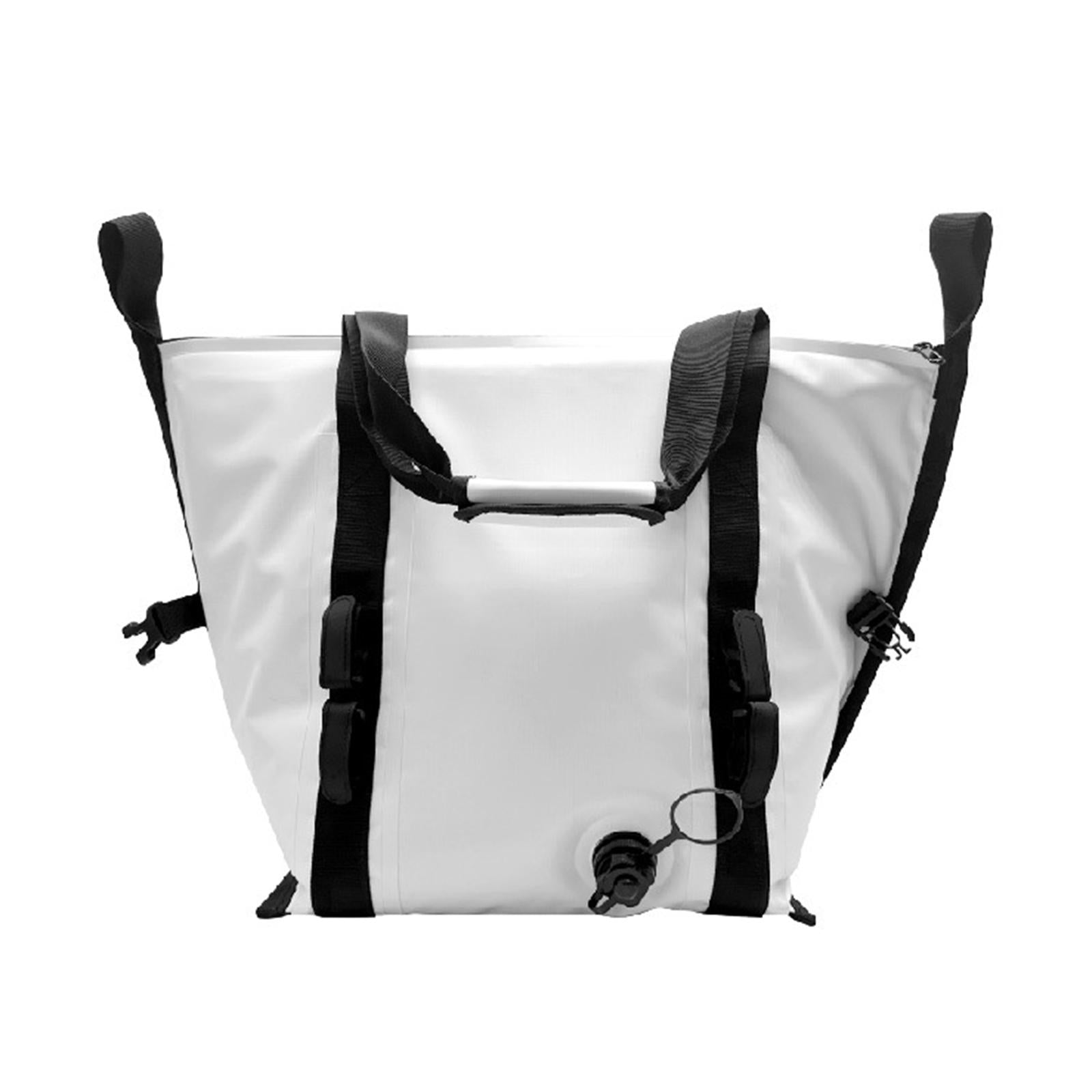 Fish Cooler Bag Thickened Zipper Closure Waterproof Fishing Handbag Fish Bag L White