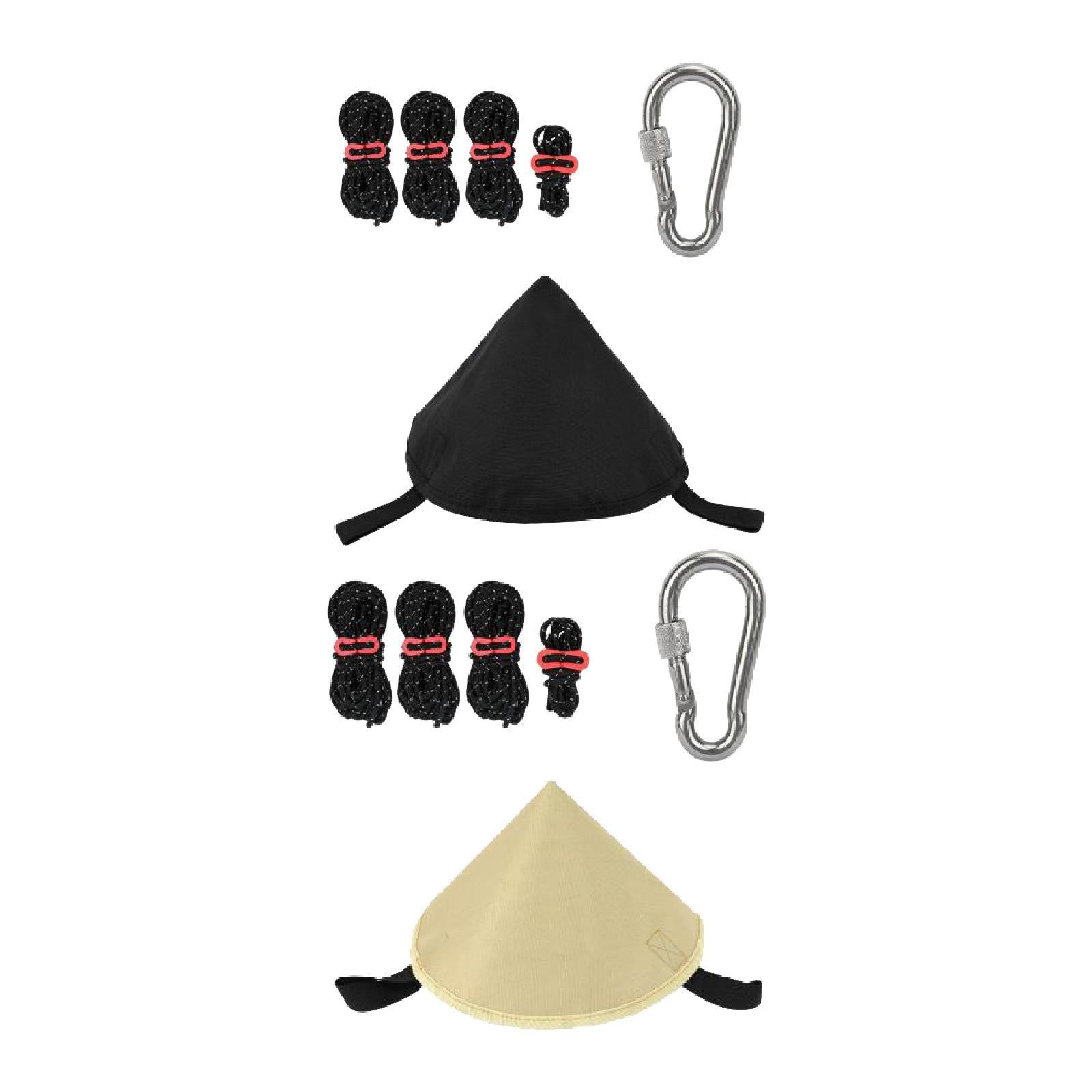 Tent Connection Hat Triangular Tarp Connecting Cap for Hiking Canopy Camping Black