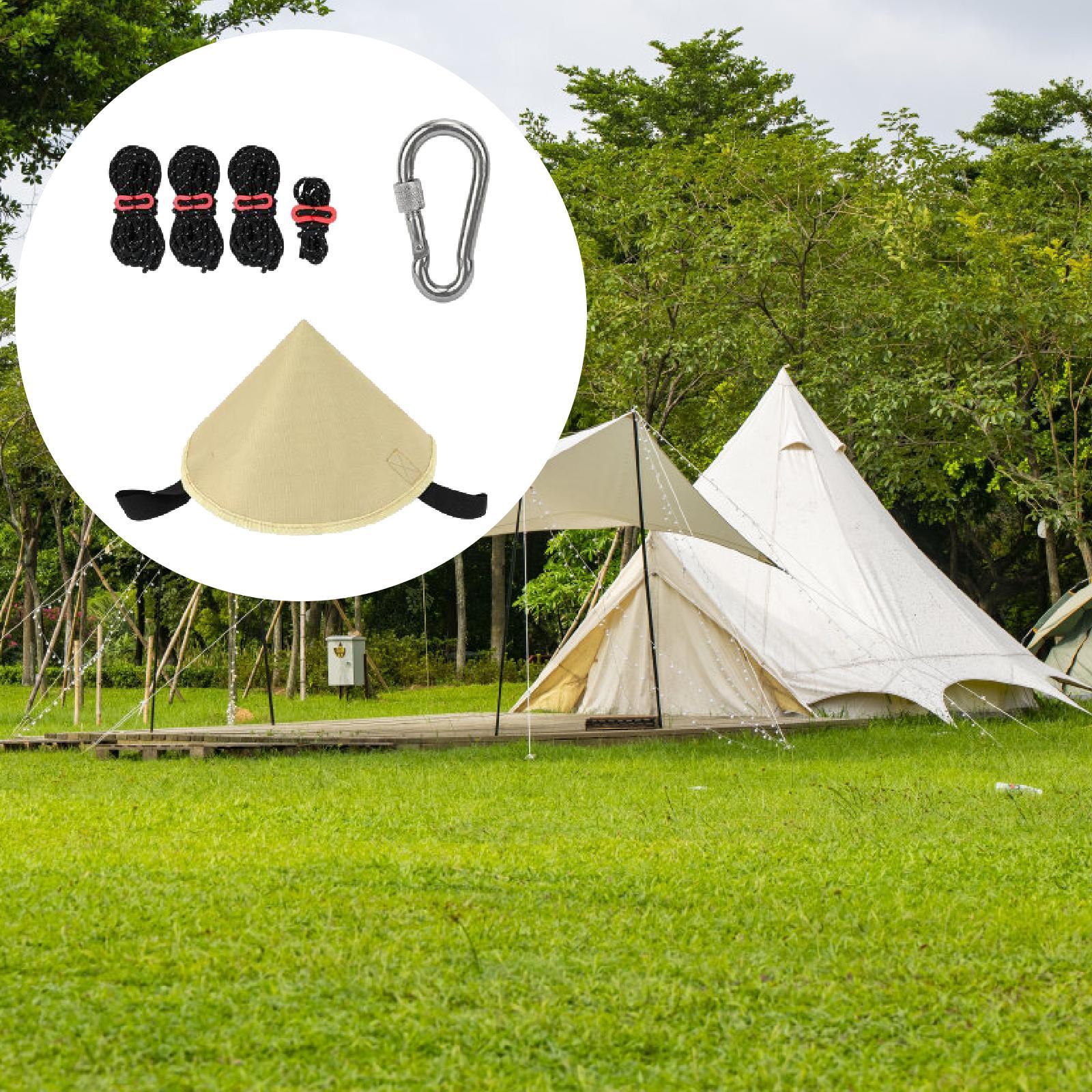 Tent Connection Hat Triangular Tarp Connecting Cap for Hiking Canopy Camping Khaki