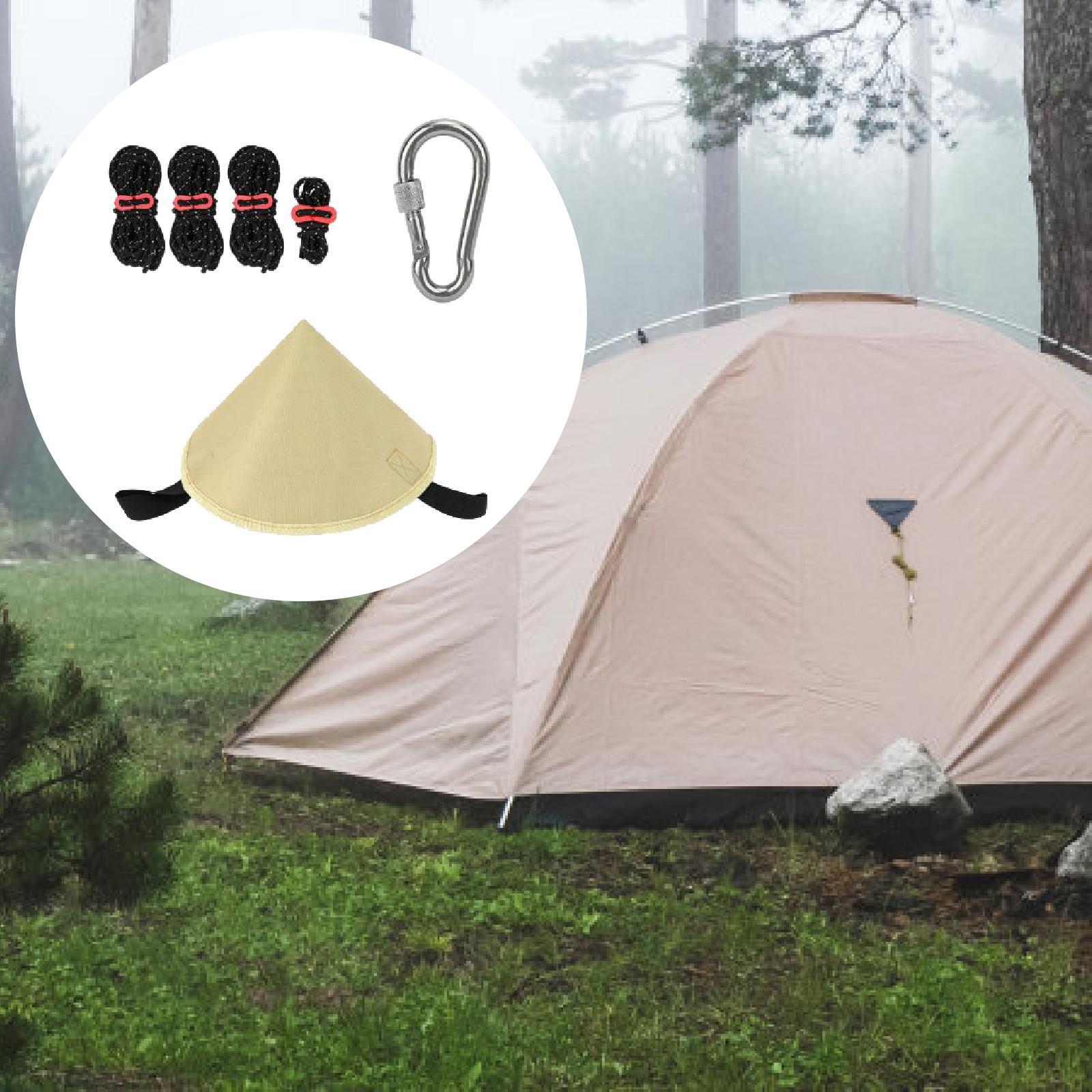 Tent Connection Hat Triangular Tarp Connecting Cap for Hiking Canopy Camping Khaki