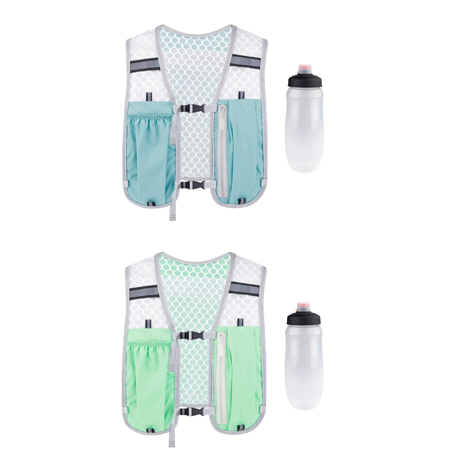 Hydration Vest Lightweight Daypack Sport Bag for Men Women Marathoner Hiking Light Blue