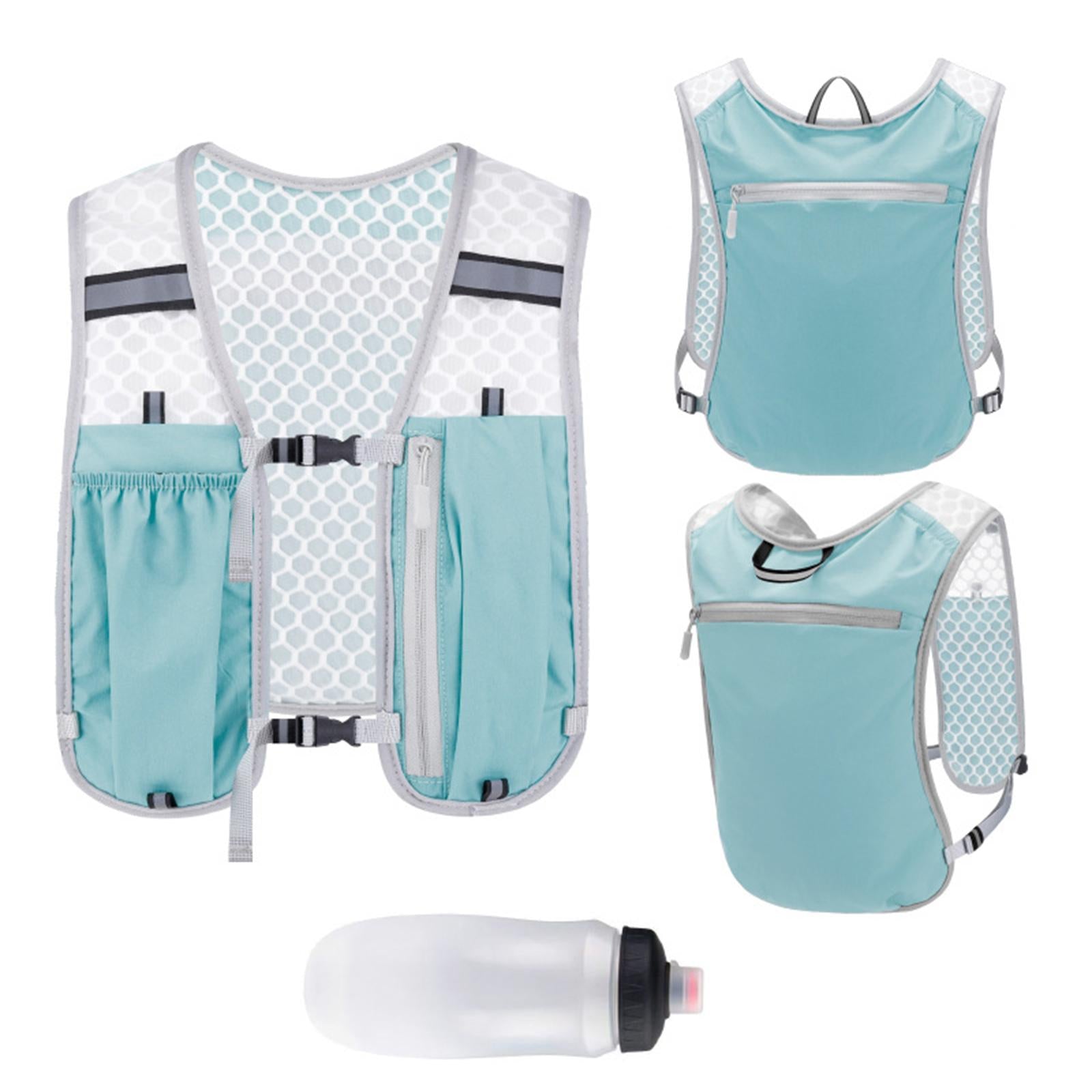 Hydration Vest Lightweight Daypack Sport Bag for Men Women Marathoner Hiking Light Blue