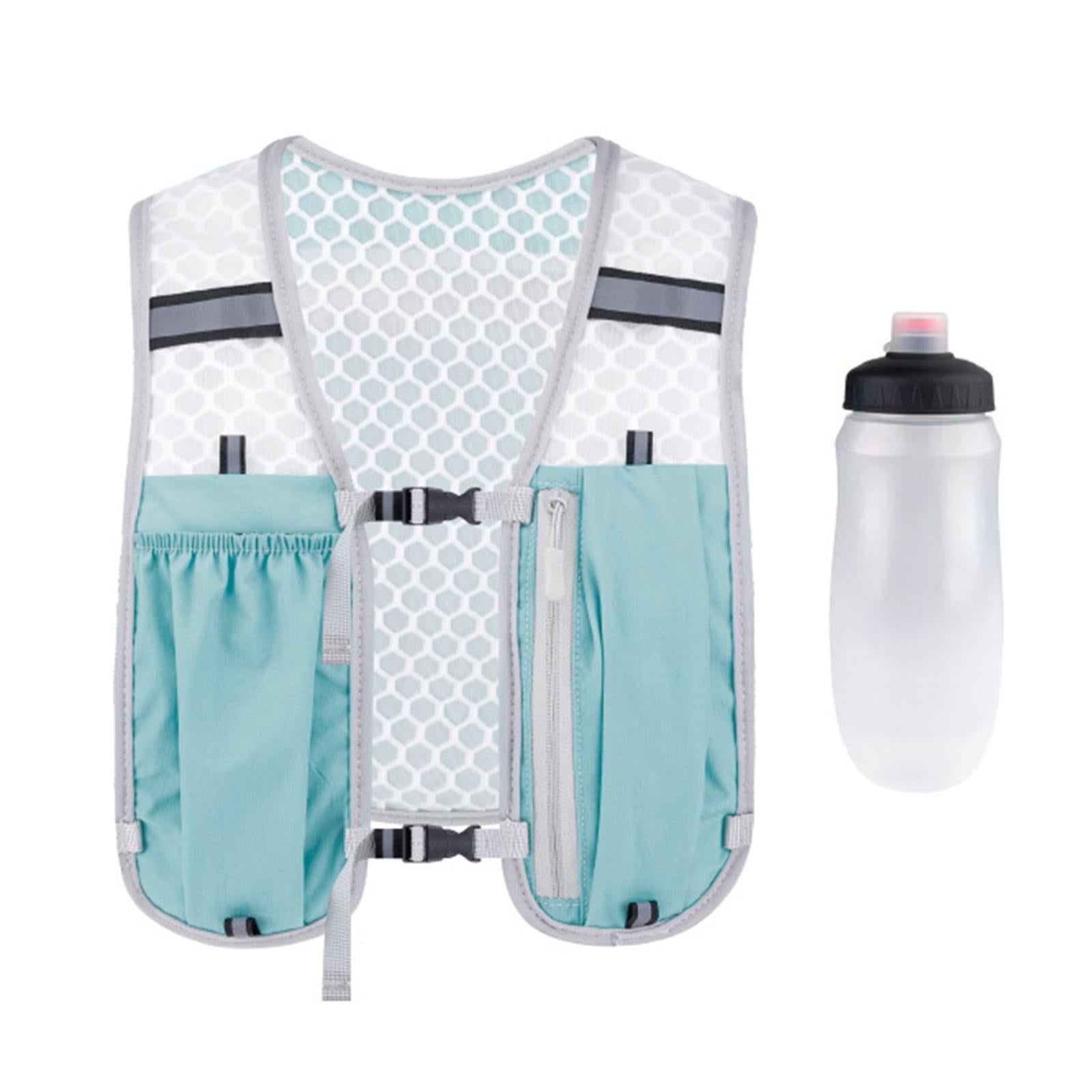 Hydration Vest Lightweight Daypack Sport Bag for Men Women Marathoner Hiking Light Blue