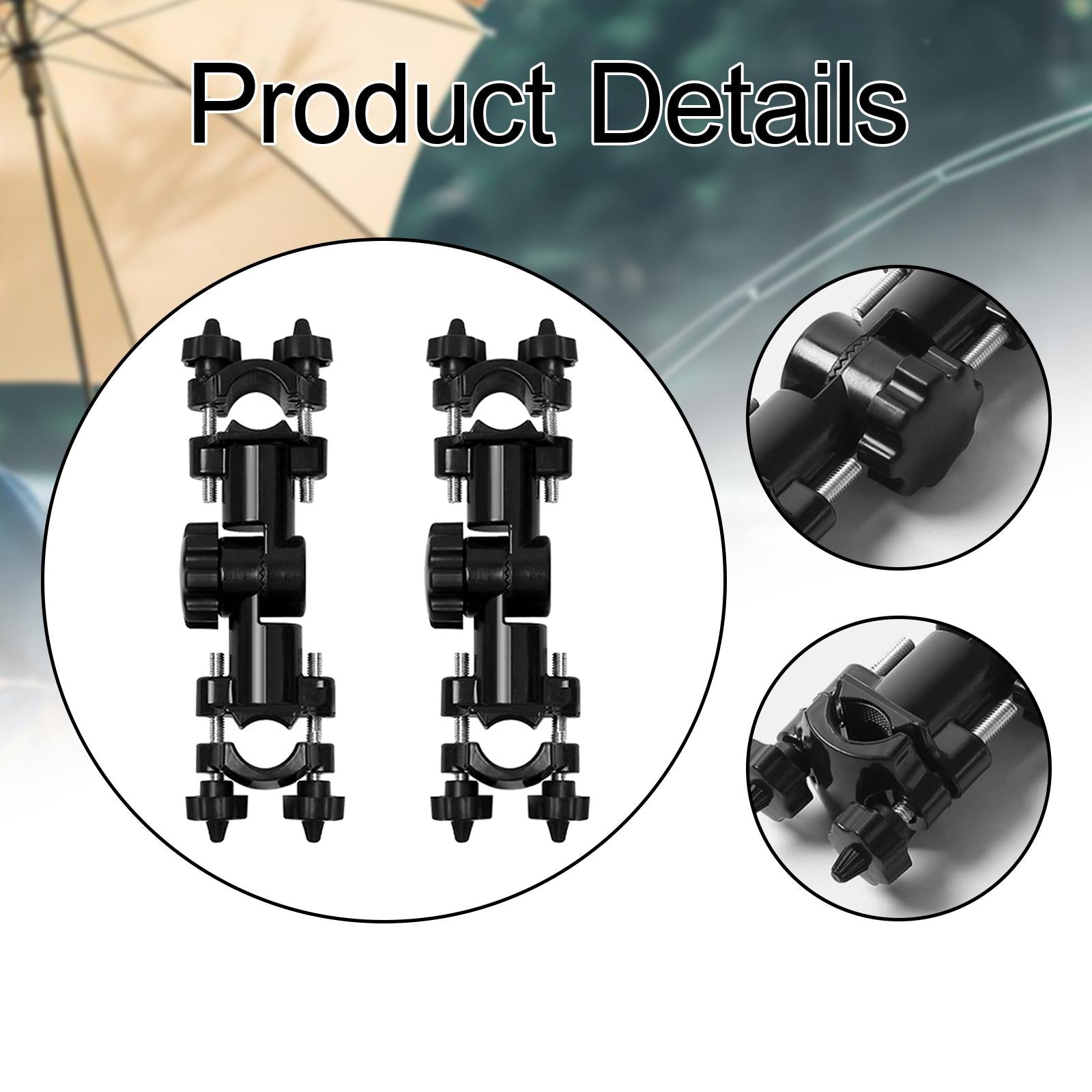 Umbrella Stand Holder Clips Camping Carts Patio Sunshade Rotating Clamps