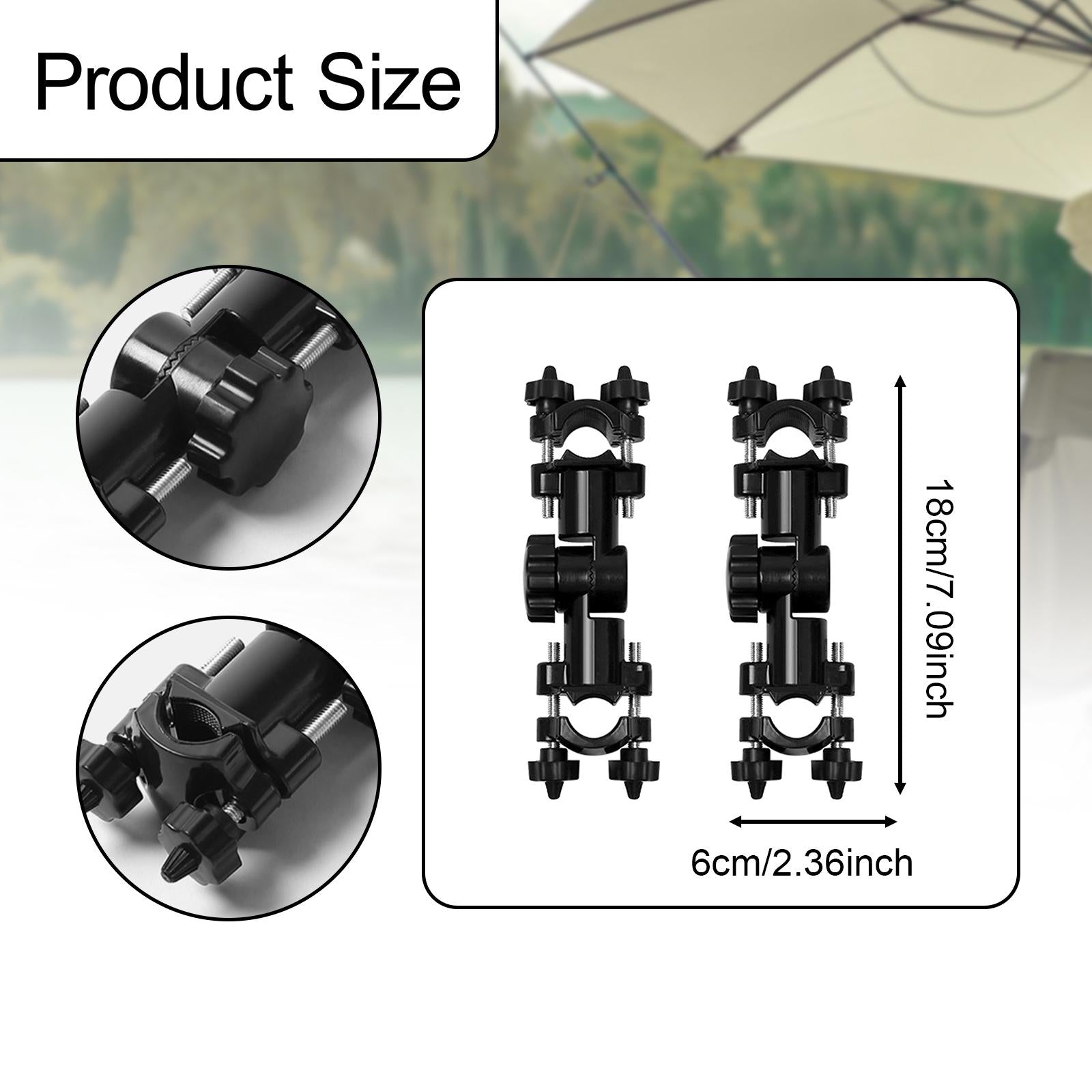 Umbrella Stand Holder Clips Camping Carts Patio Sunshade Rotating Clamps