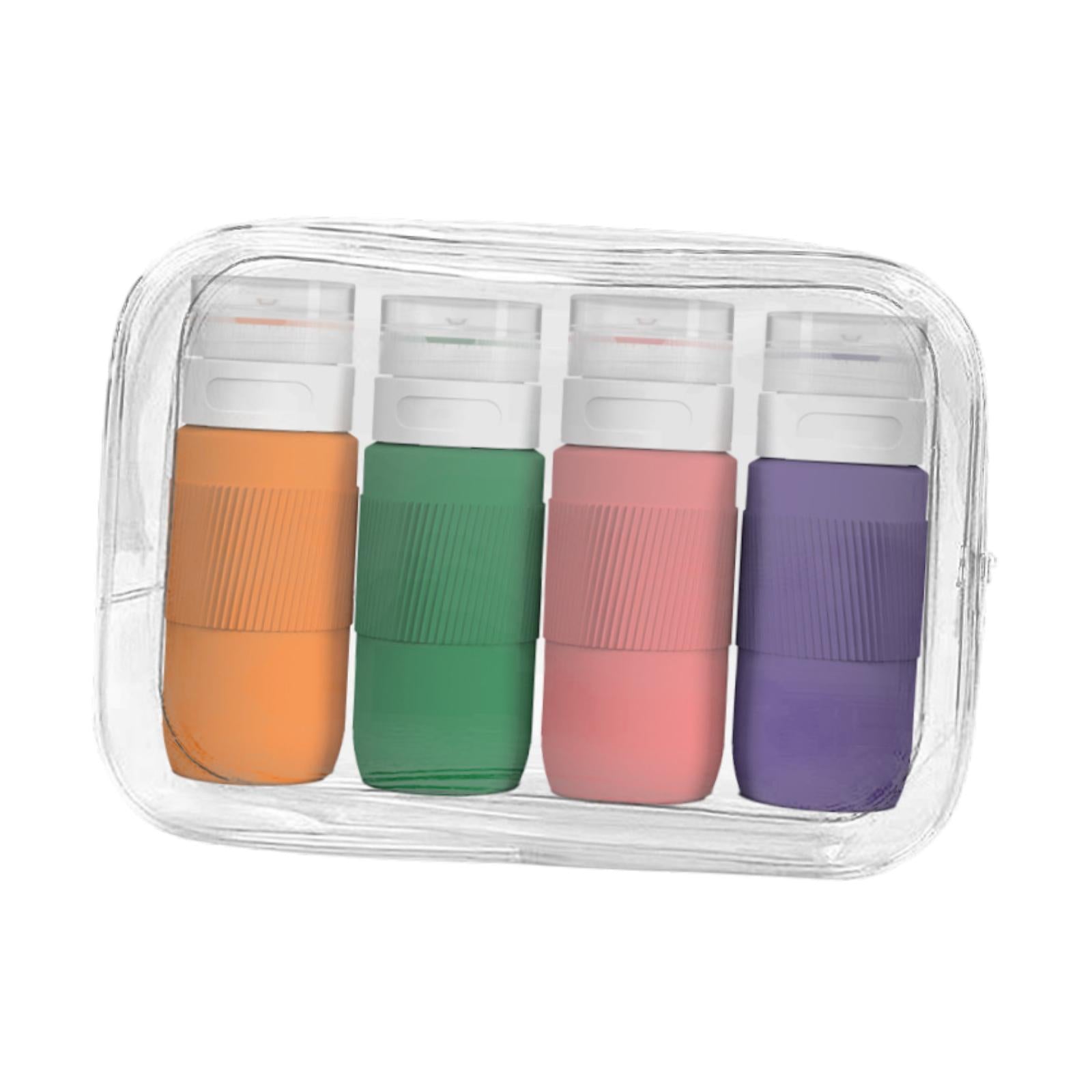 4Pcs Travel Bottles for Toiletries 80ml Empty for Lotion Conditioner Shampoo Dark Color