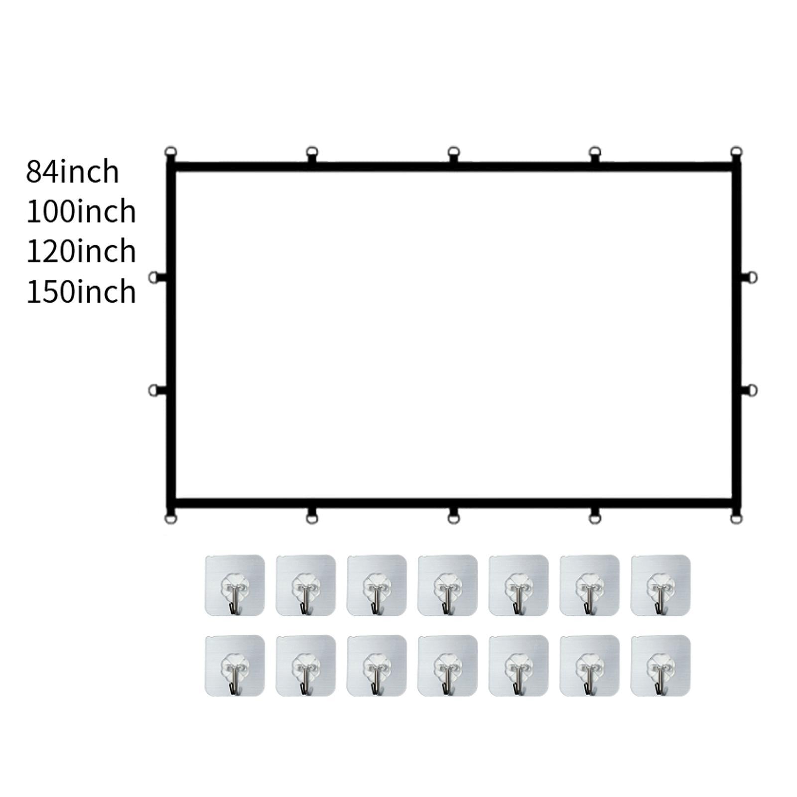 16:9 Projector Screen White for Camping Entertainment Presentation Education 84inch