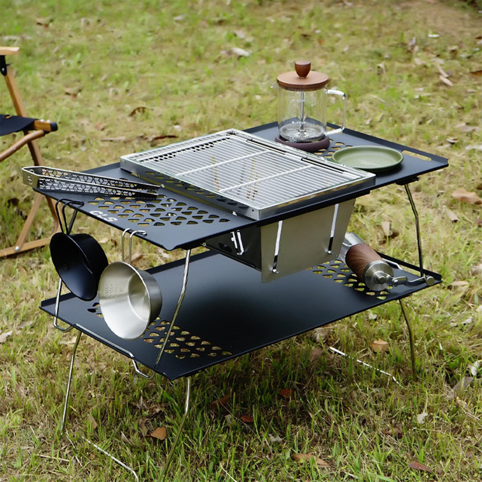 Folding Camping Table BBQ Grill Table for Barbecue Outdoor Activities Picnic