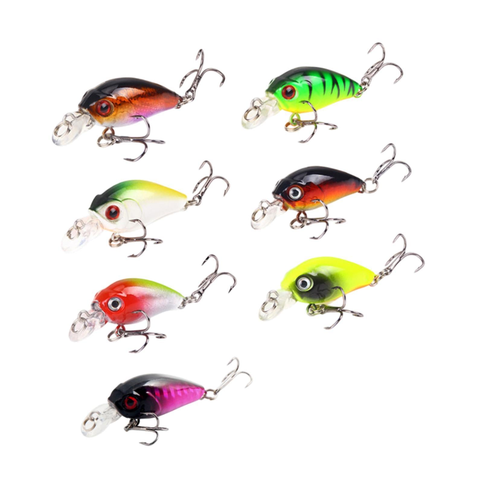 7 Pieces Fishing Lures Saltwater Freshwater with Hook for Pike Catfish Perch