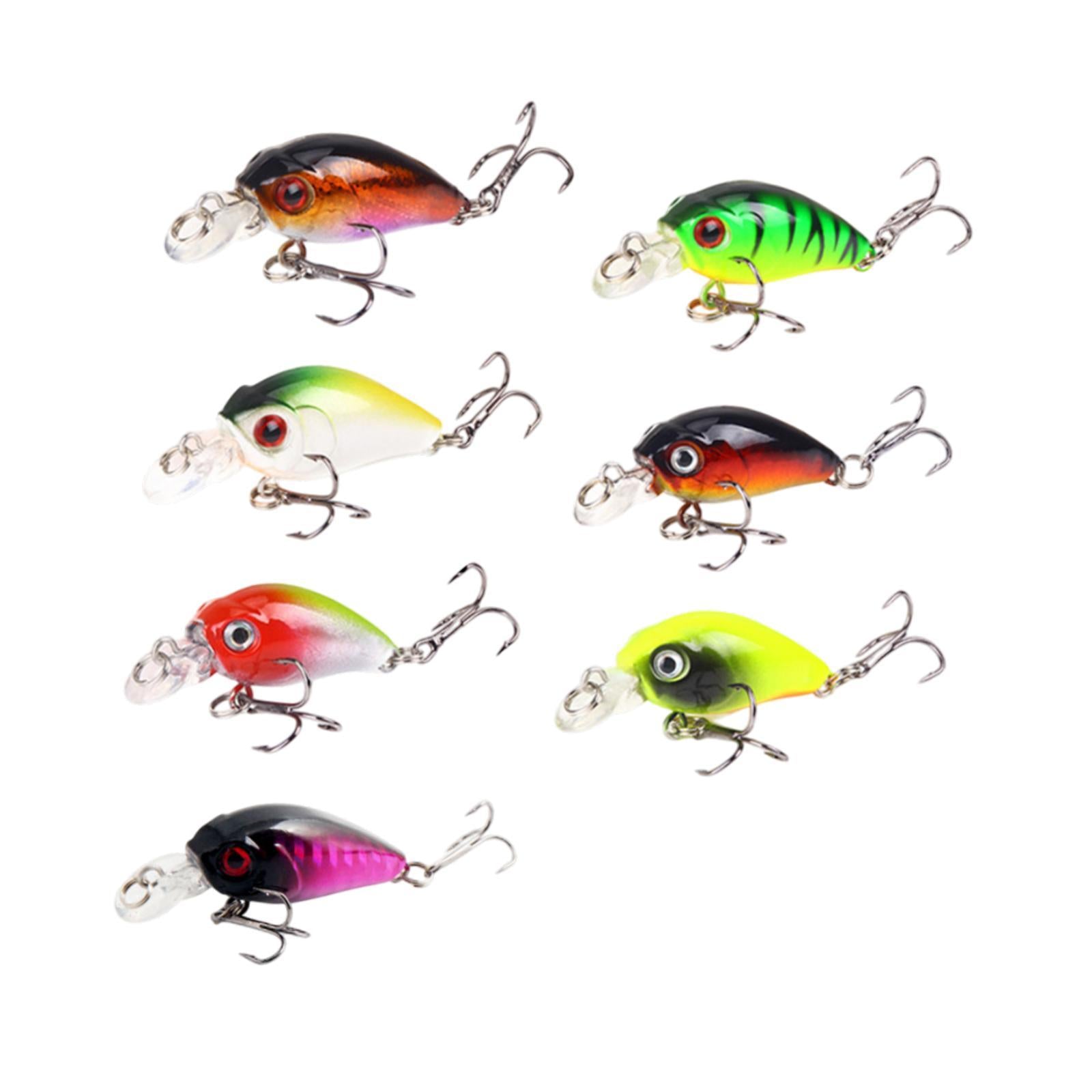 7 Pieces Fishing Lures Saltwater Freshwater with Hook for Pike Catfish Perch