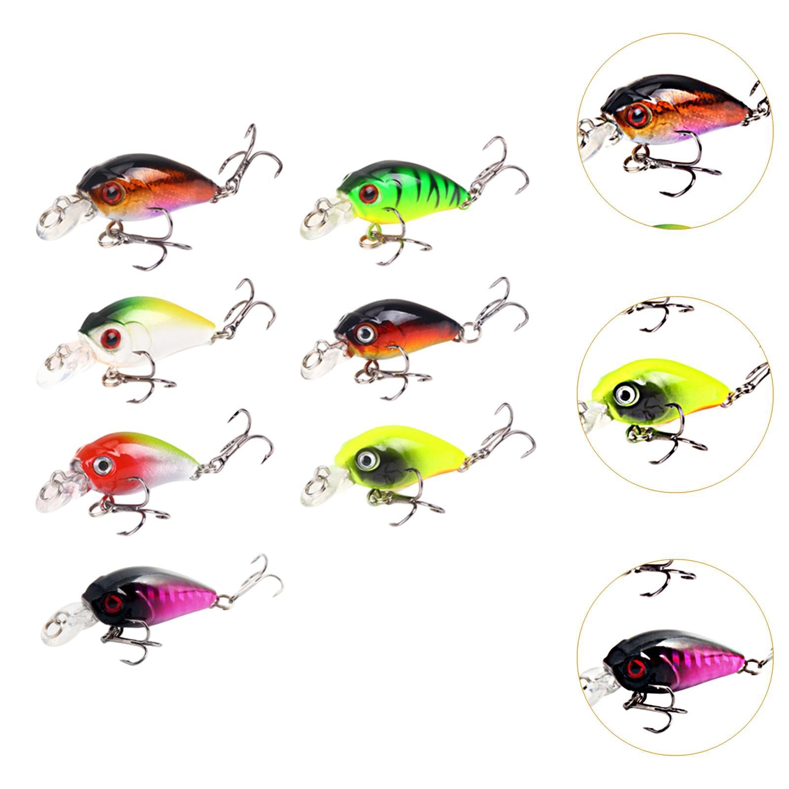 7 Pieces Fishing Lures Saltwater Freshwater with Hook for Pike Catfish Perch