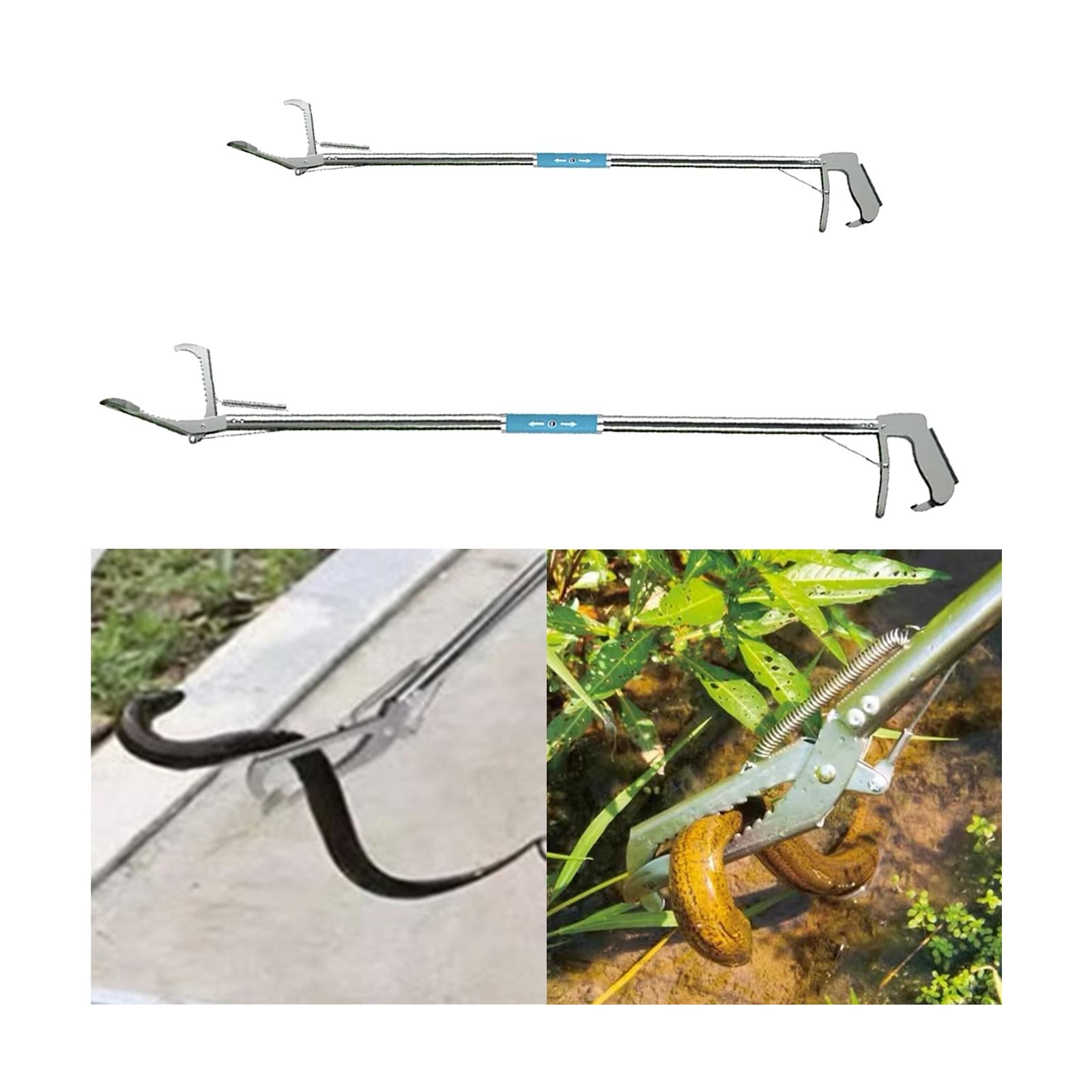 Snake Grabber Portable Non Slip Wide Jaw Outdoor Foldable Beach Trash Picker 1.2m