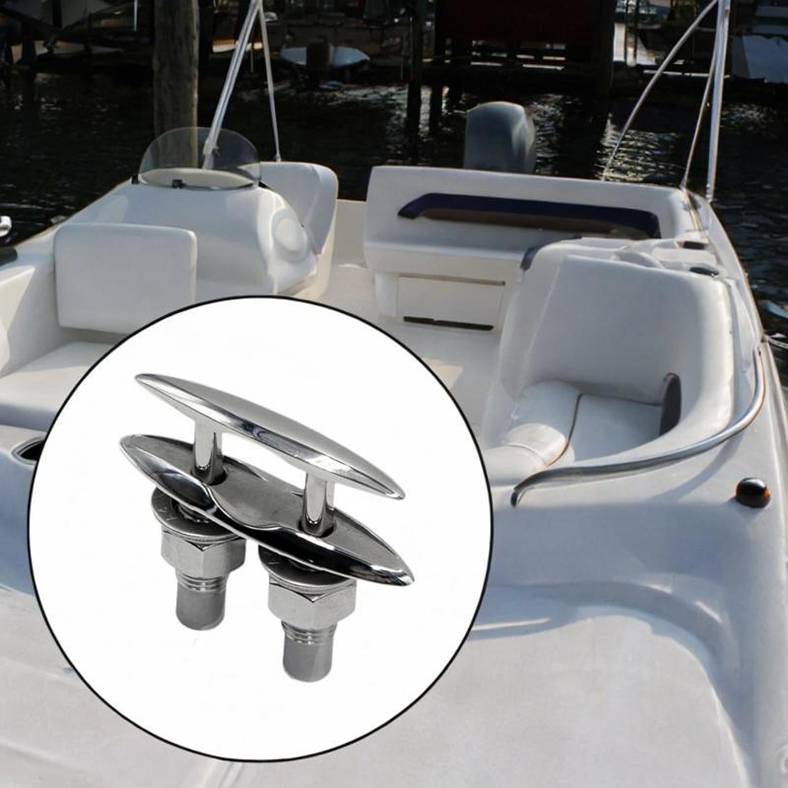 Pull up Boat Cleats Mirror Polished Sturdy Simple Assembly Marine Rope Cleat 125mm 5inch