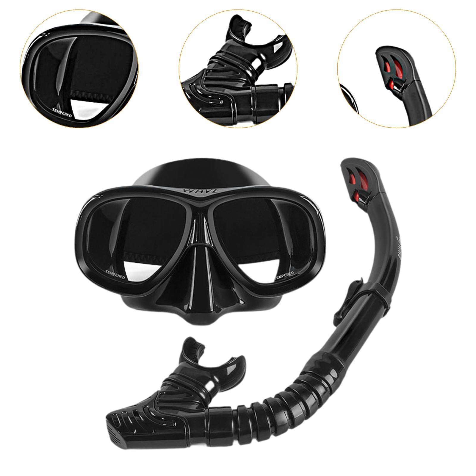Snorkeling Gear for Adults Training Professional Dive Tempered Glass Goggles
