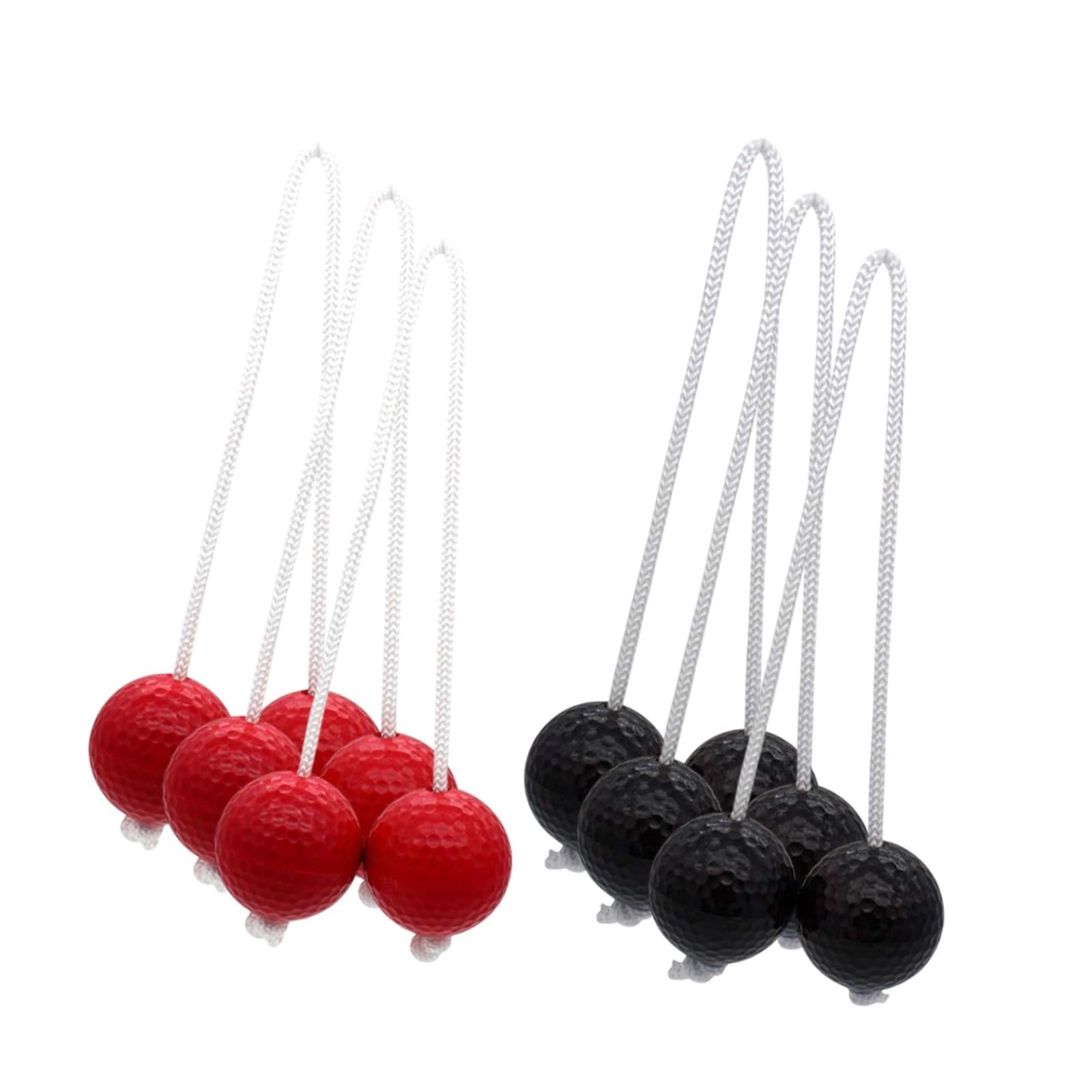 6x Ladder Balls Backyard Game Easy to Use Outdoor Lawn Yard Ladder Toss Game 3 Red and 3 Black