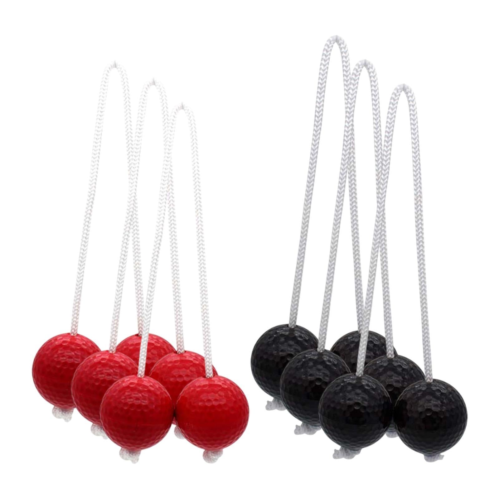 6x Ladder Balls Backyard Game Easy to Use Outdoor Lawn Yard Ladder Toss Game 3 Red and 3 Black