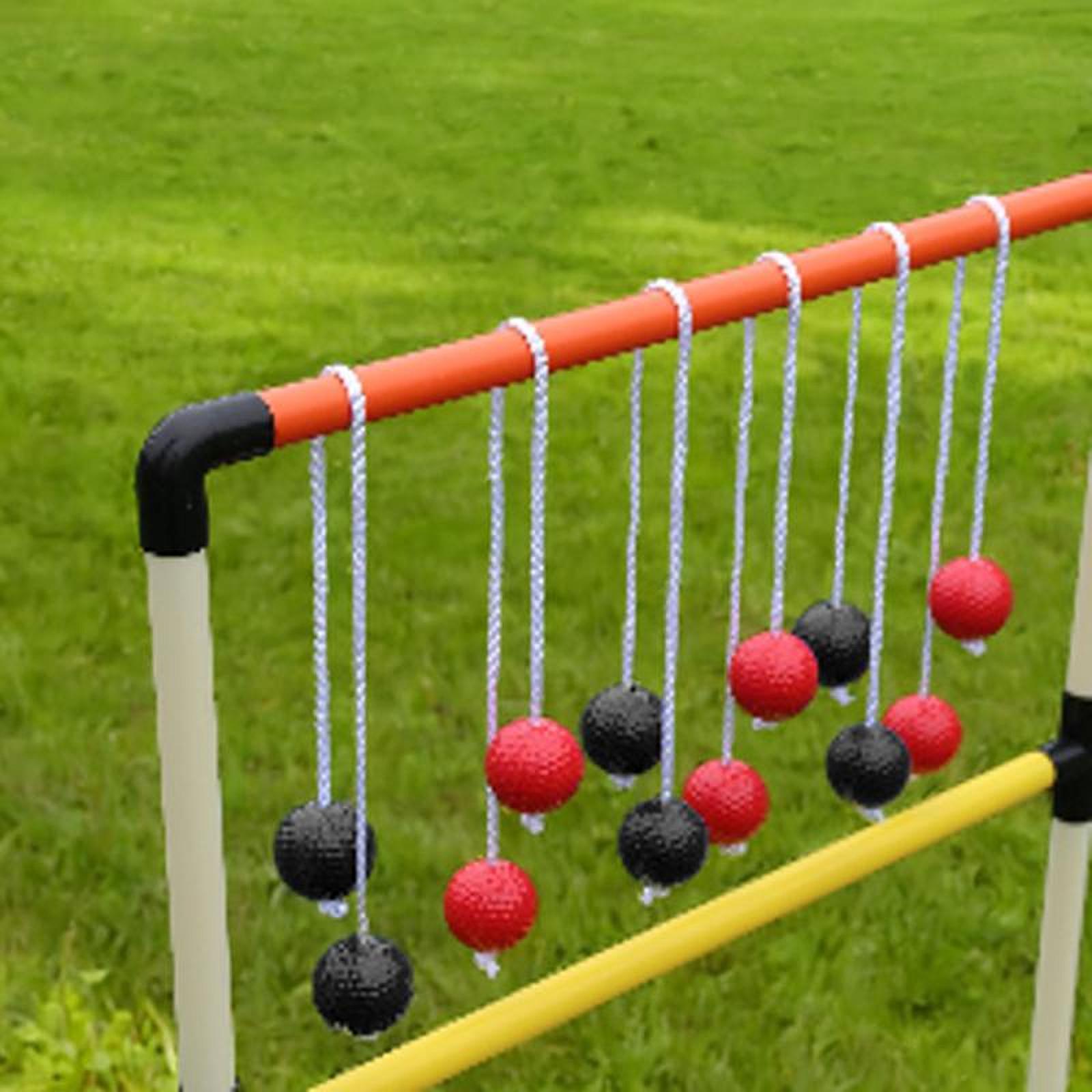 6x Ladder Balls Backyard Game Easy to Use Outdoor Lawn Yard Ladder Toss Game 3 Red and 3 Black