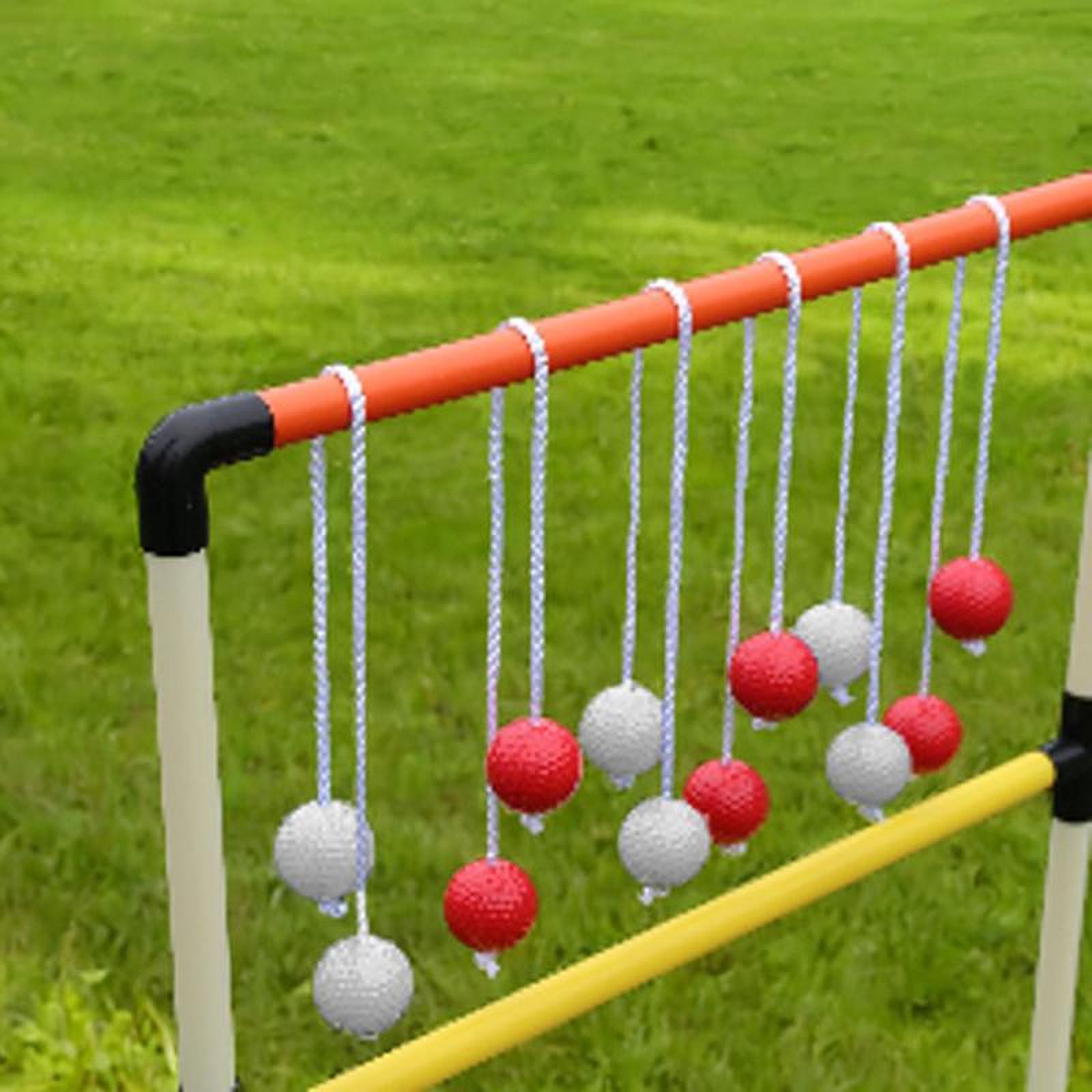 6x Ladder Balls Backyard Game Easy to Use Outdoor Lawn Yard Ladder Toss Game 3 Red and 3 White
