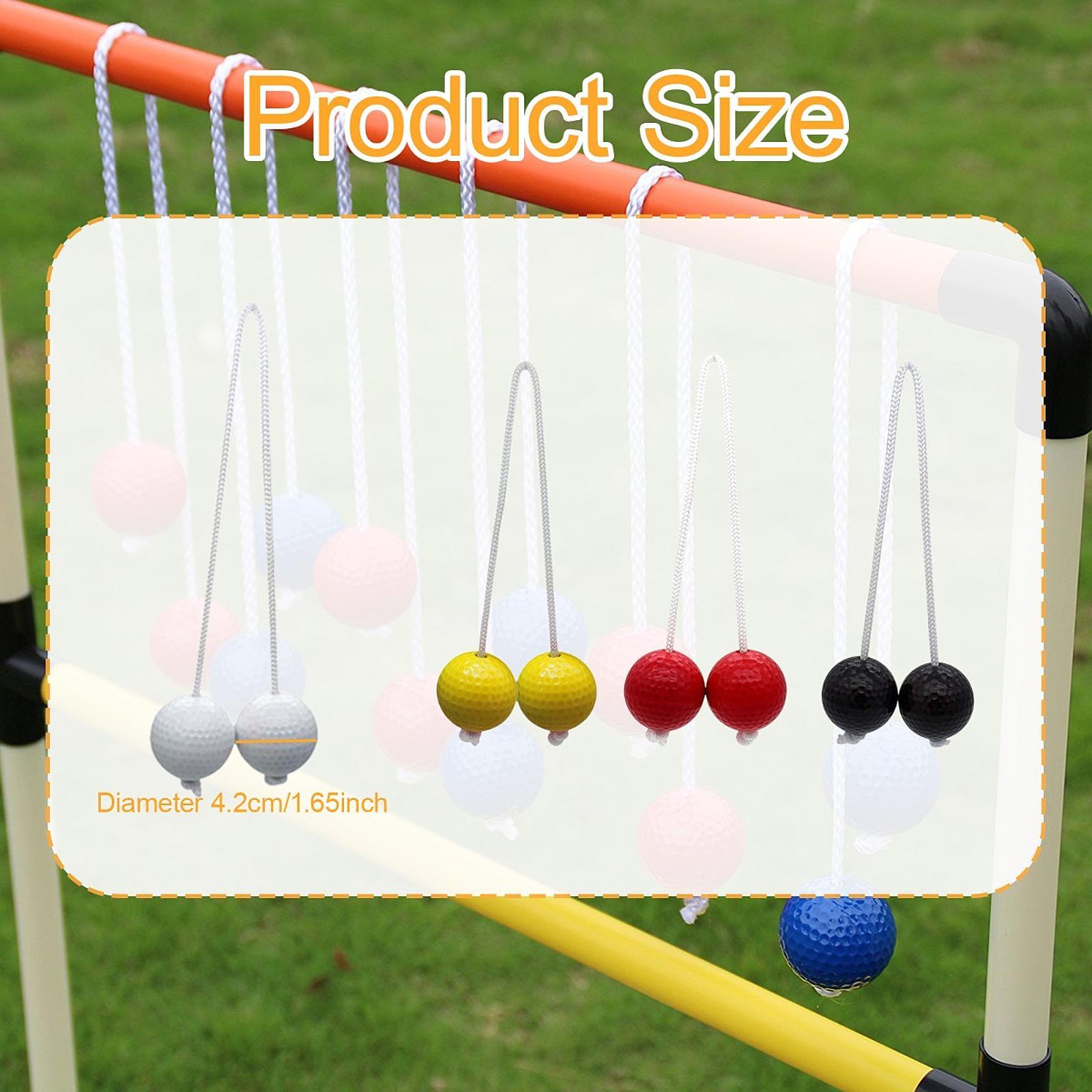 6x Ladder Balls Backyard Game Easy to Use Outdoor Lawn Yard Ladder Toss Game 3 Red and 3 White