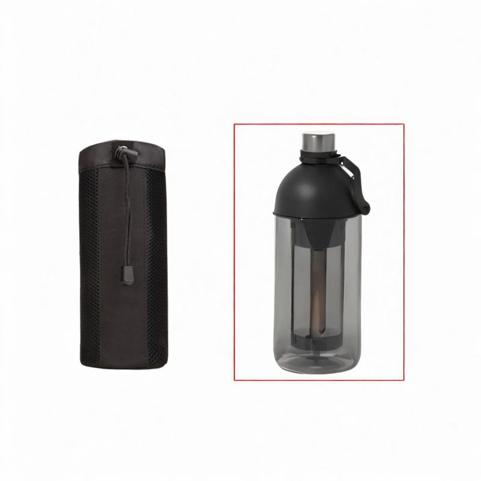 Waist Hanging Water Bottle Bag Nylon Mesh Sleeve for Outdoor Climbing Sturdy Black
