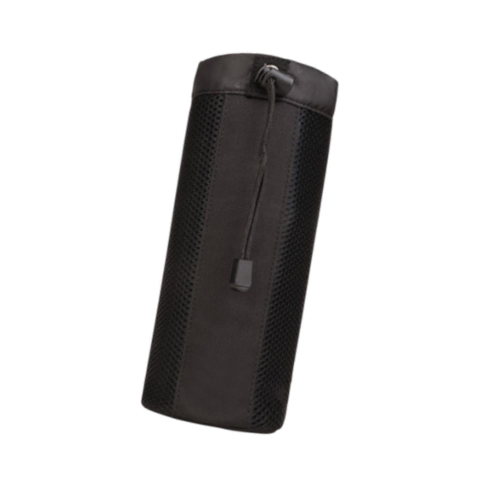 Waist Hanging Water Bottle Bag Nylon Mesh Sleeve for Outdoor Climbing Sturdy Black