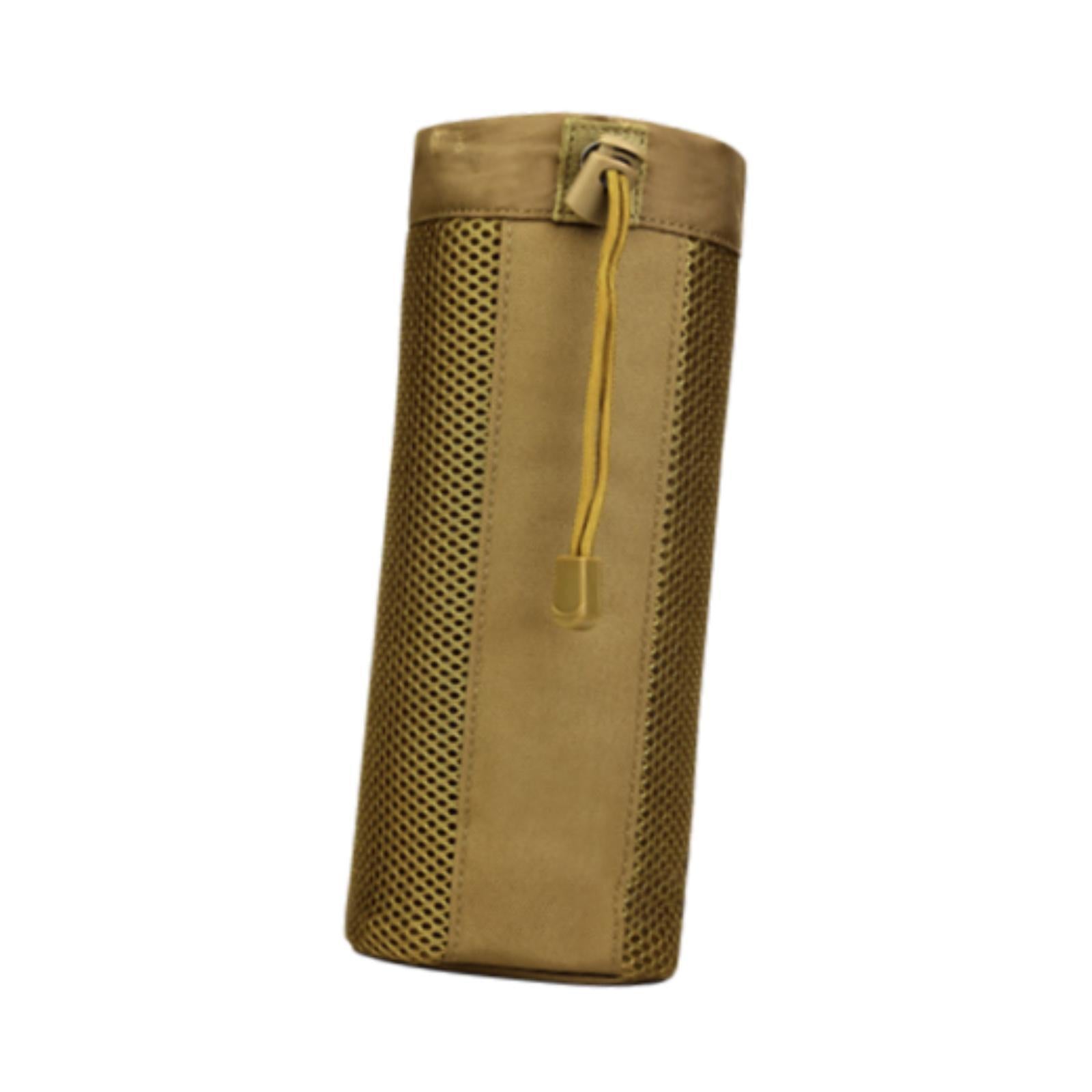 Waist Hanging Water Bottle Bag Nylon Mesh Sleeve for Outdoor Climbing Sturdy Brown
