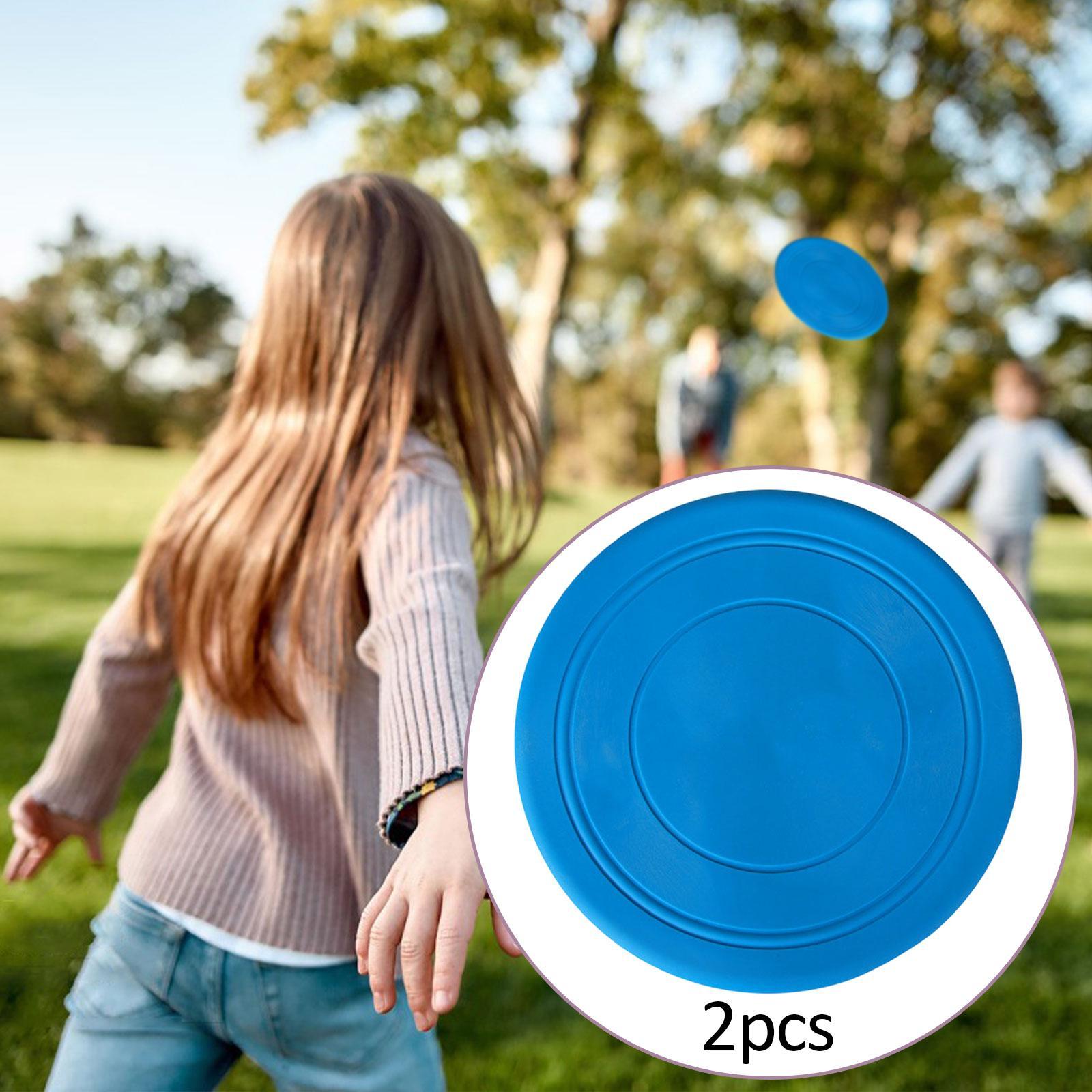 2Pcs Kids Flying Discs Outdoor Children Playing for Picnic Background Garden Blue