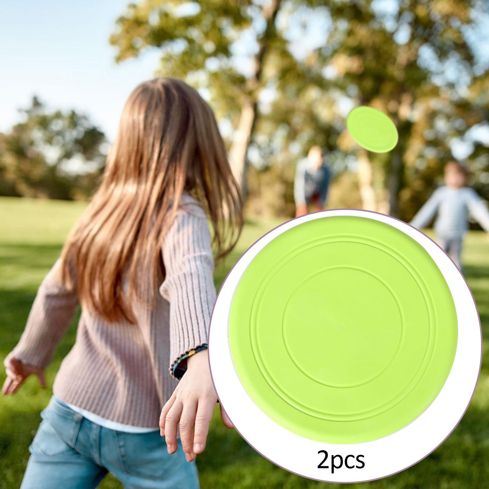 2Pcs Kids Flying Discs Outdoor Children Playing for Picnic Background Garden Green
