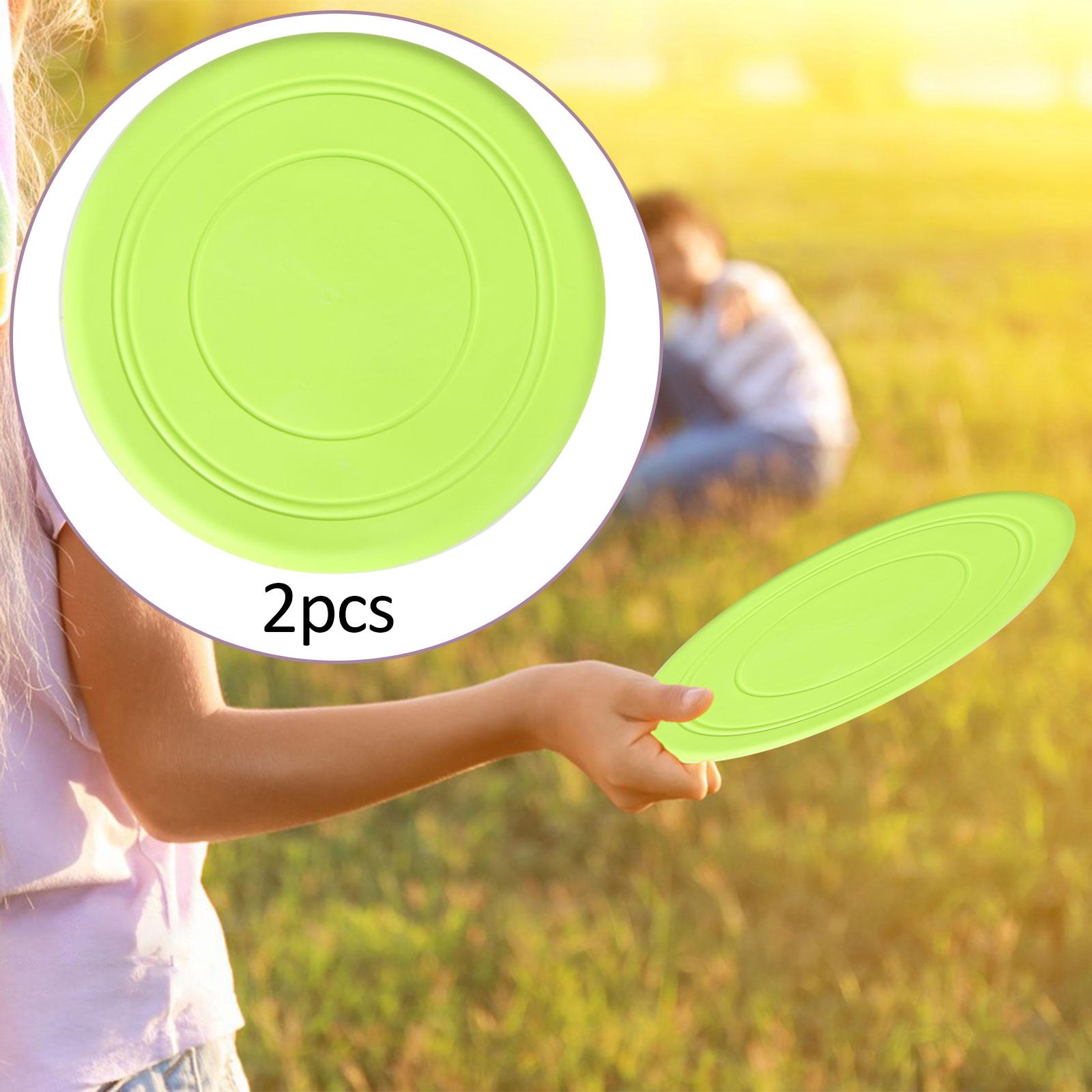 2Pcs Kids Flying Discs Outdoor Children Playing for Picnic Background Garden Green