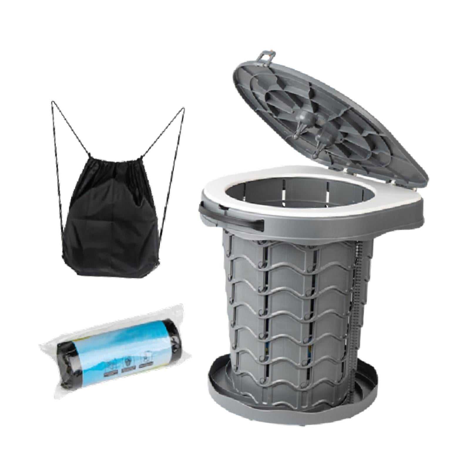 Foldable Toilet Stool Travel Potty Beach Backpacking Portable Camping Toilet Deep Gray