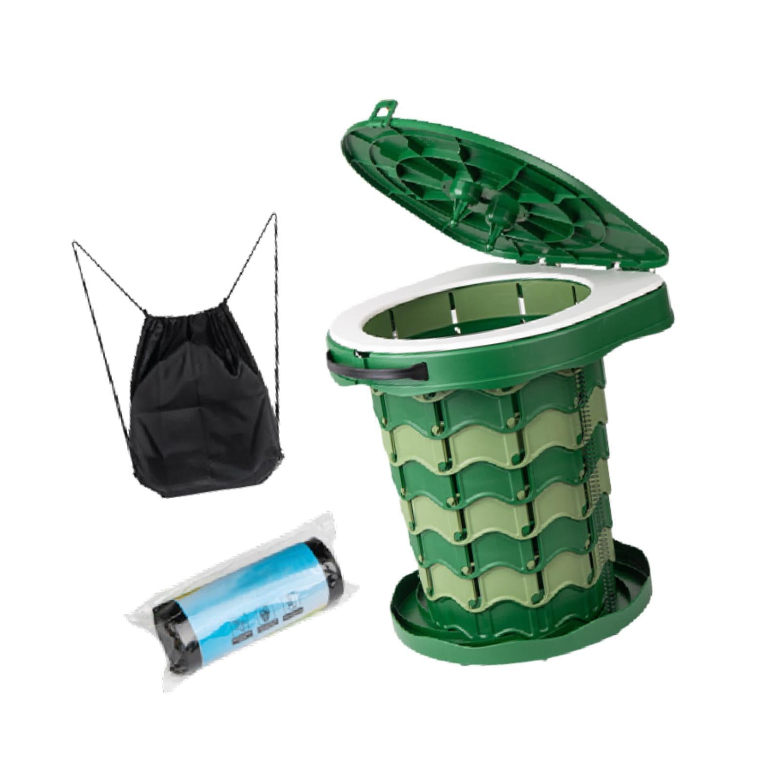 Foldable Toilet Stool Travel Potty Beach Backpacking Portable Camping Toilet Green