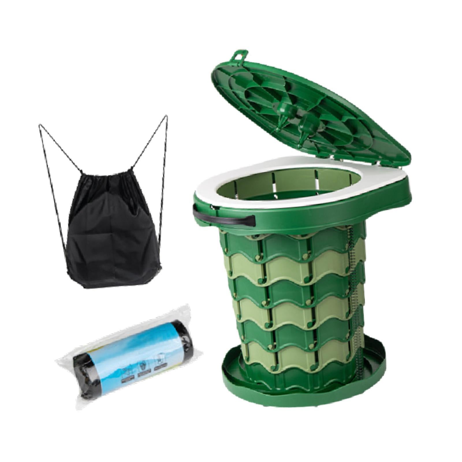 Foldable Toilet Stool Travel Potty Beach Backpacking Portable Camping Toilet Green