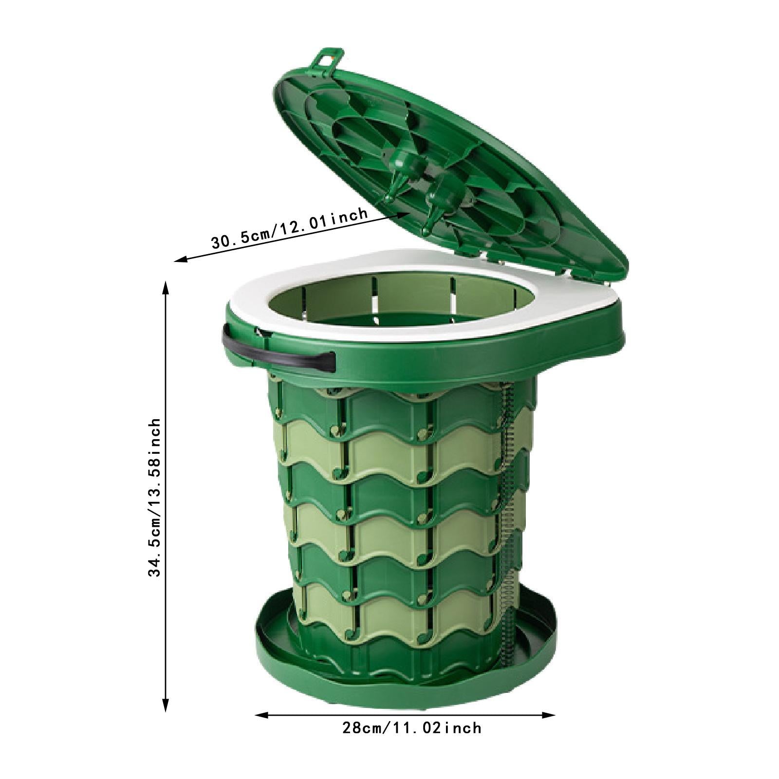 Foldable Toilet Stool Travel Potty Beach Backpacking Portable Camping Toilet Green