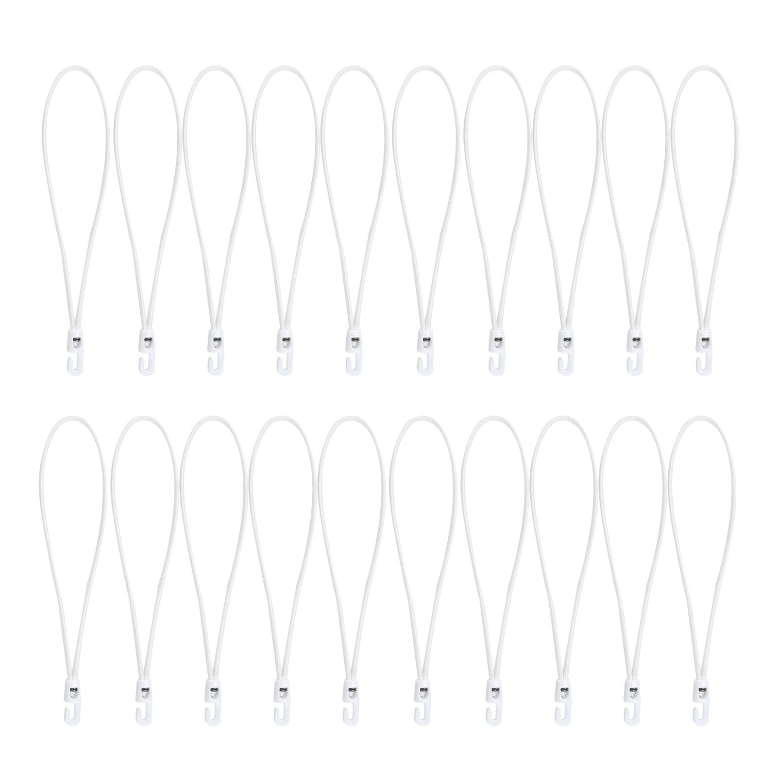 20Pcs Hook Bungee Cords Multipurpose 25cm Length for Luggage Roof Tents Bike White
