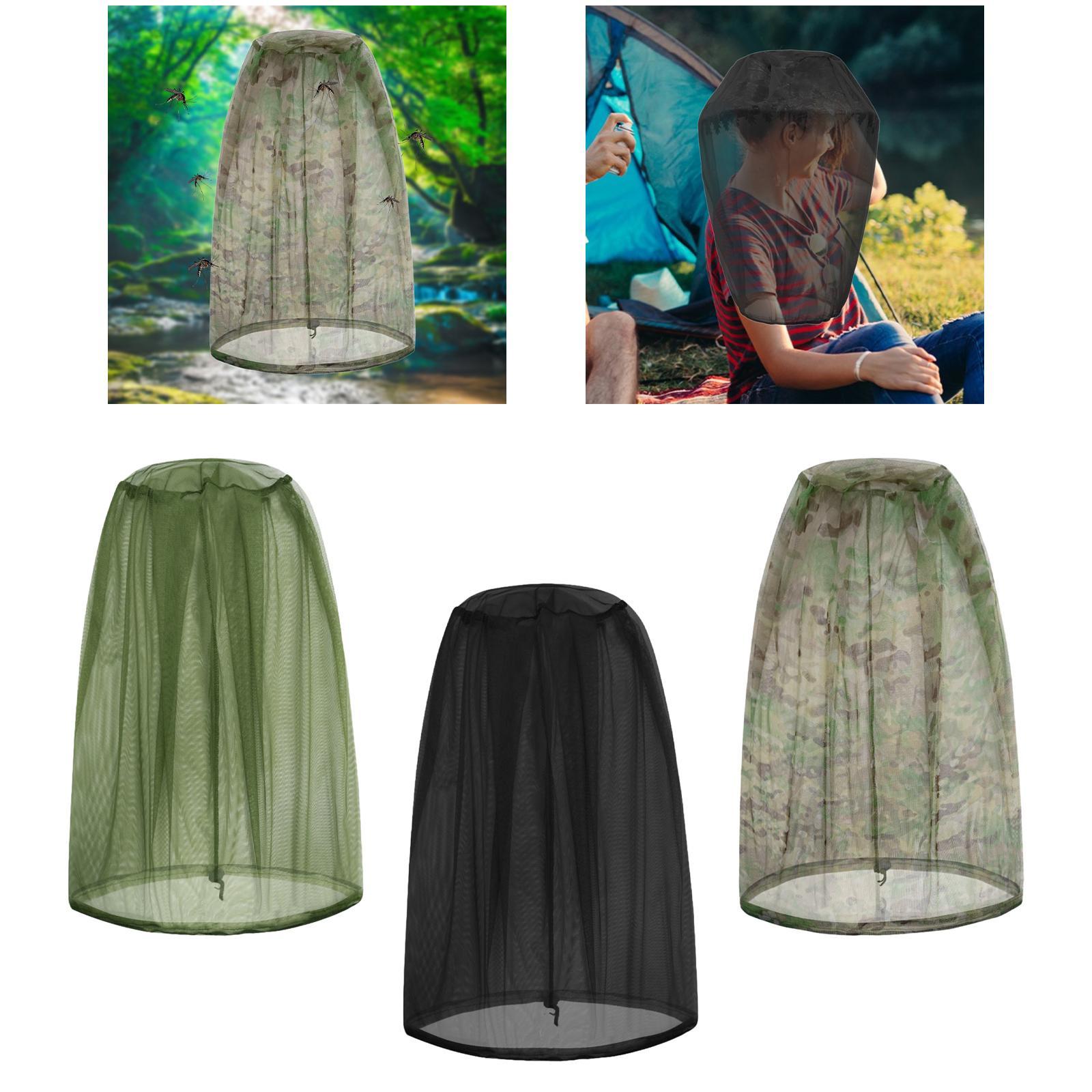Mosquito Head Net Mosquito Face Shield for Fishing Outdoor Activities Travel Green