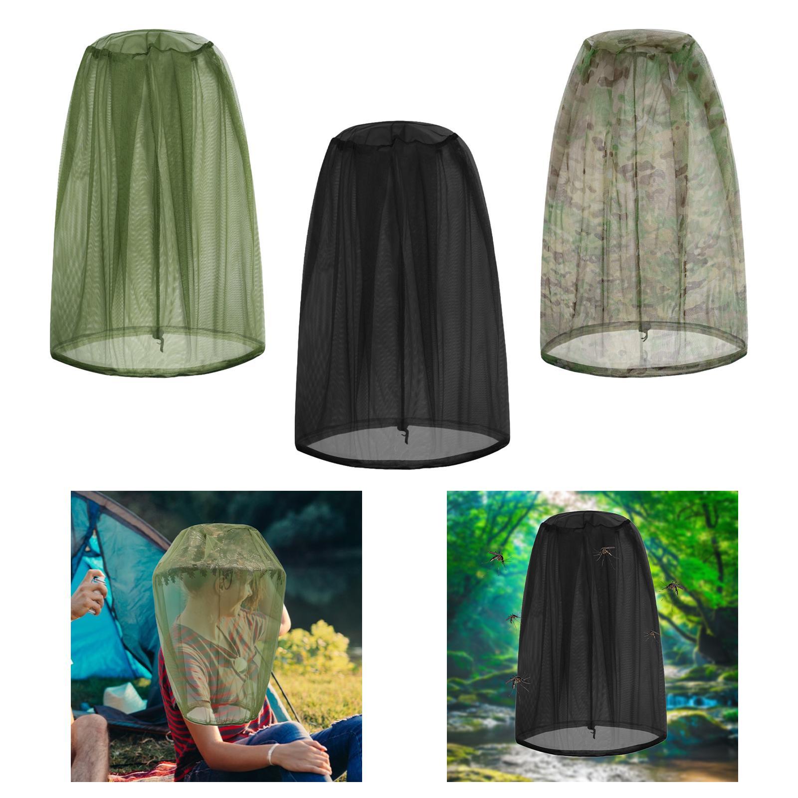 Mosquito Head Net Mosquito Face Shield for Fishing Outdoor Activities Travel Green