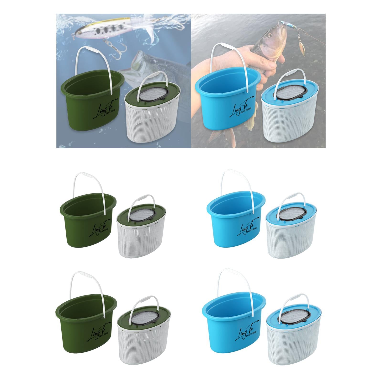Fishing Bucket Breathable Portable Convenient Multifunctional Storage Barrel 8L Green