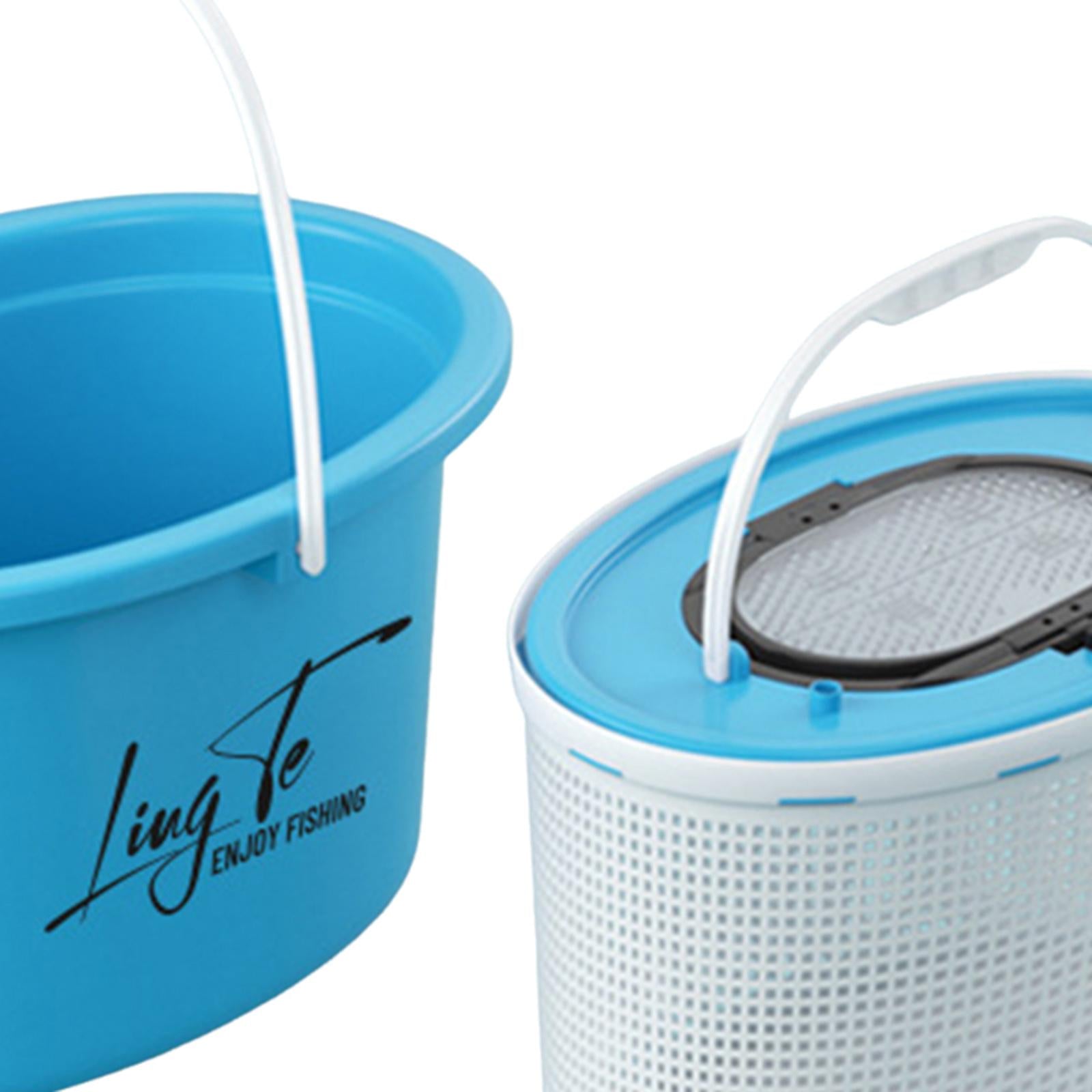 Fishing Bucket Breathable Portable Convenient Multifunctional Storage Barrel 8L Blue