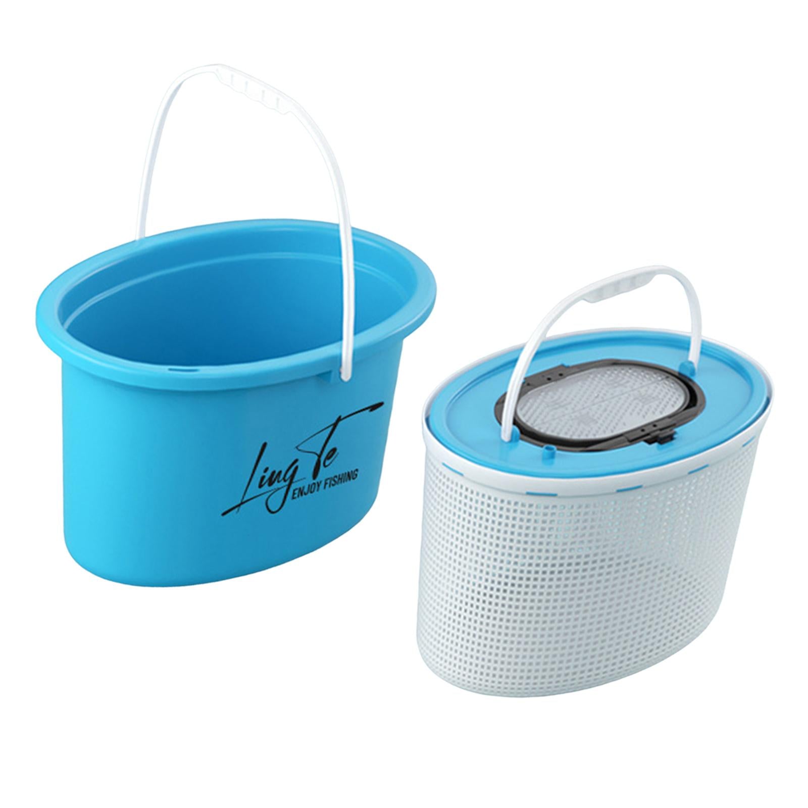 Fishing Bucket Breathable Portable Convenient Multifunctional Storage Barrel 8L Blue