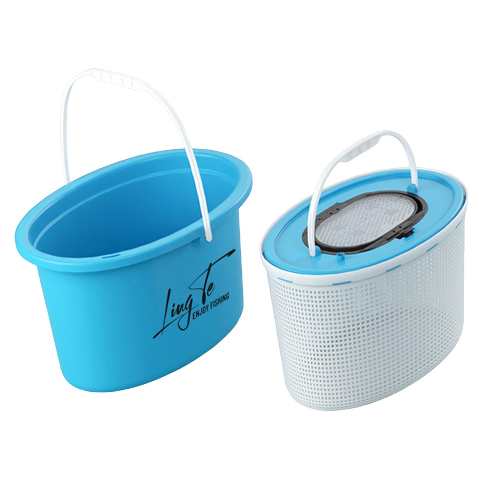Fishing Bucket Breathable Portable Convenient Multifunctional Storage Barrel 8L Blue