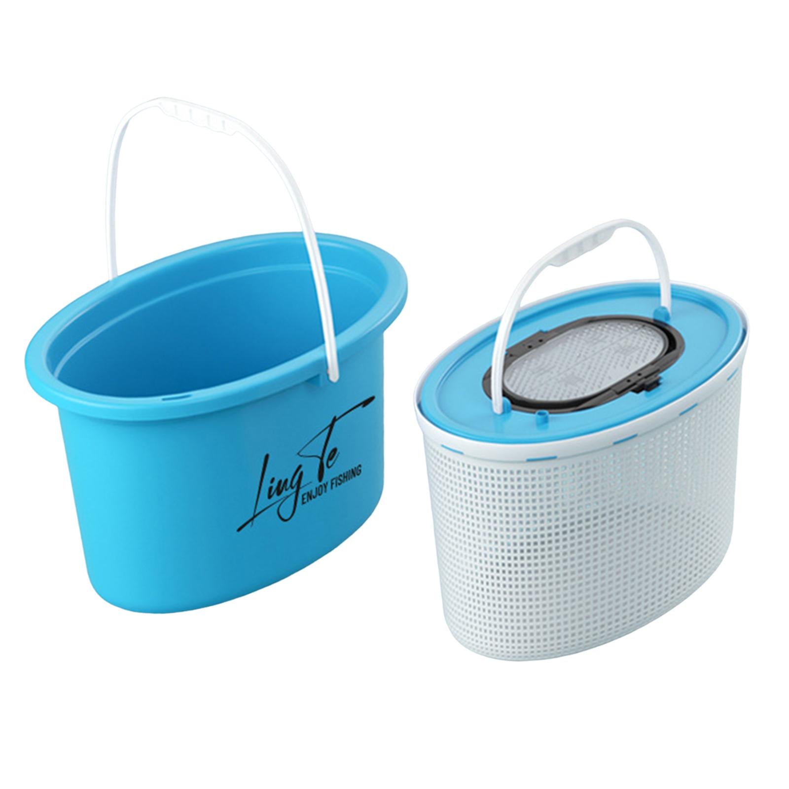 Fishing Bucket Breathable Portable Convenient Multifunctional Storage Barrel 8L Blue