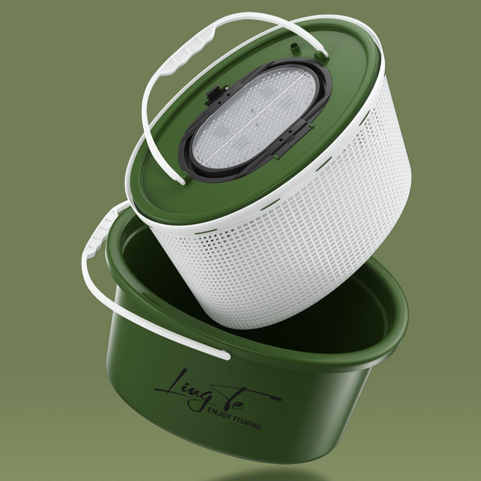 Fishing Bucket Breathable Portable Convenient Multifunctional Storage Barrel 12L Green