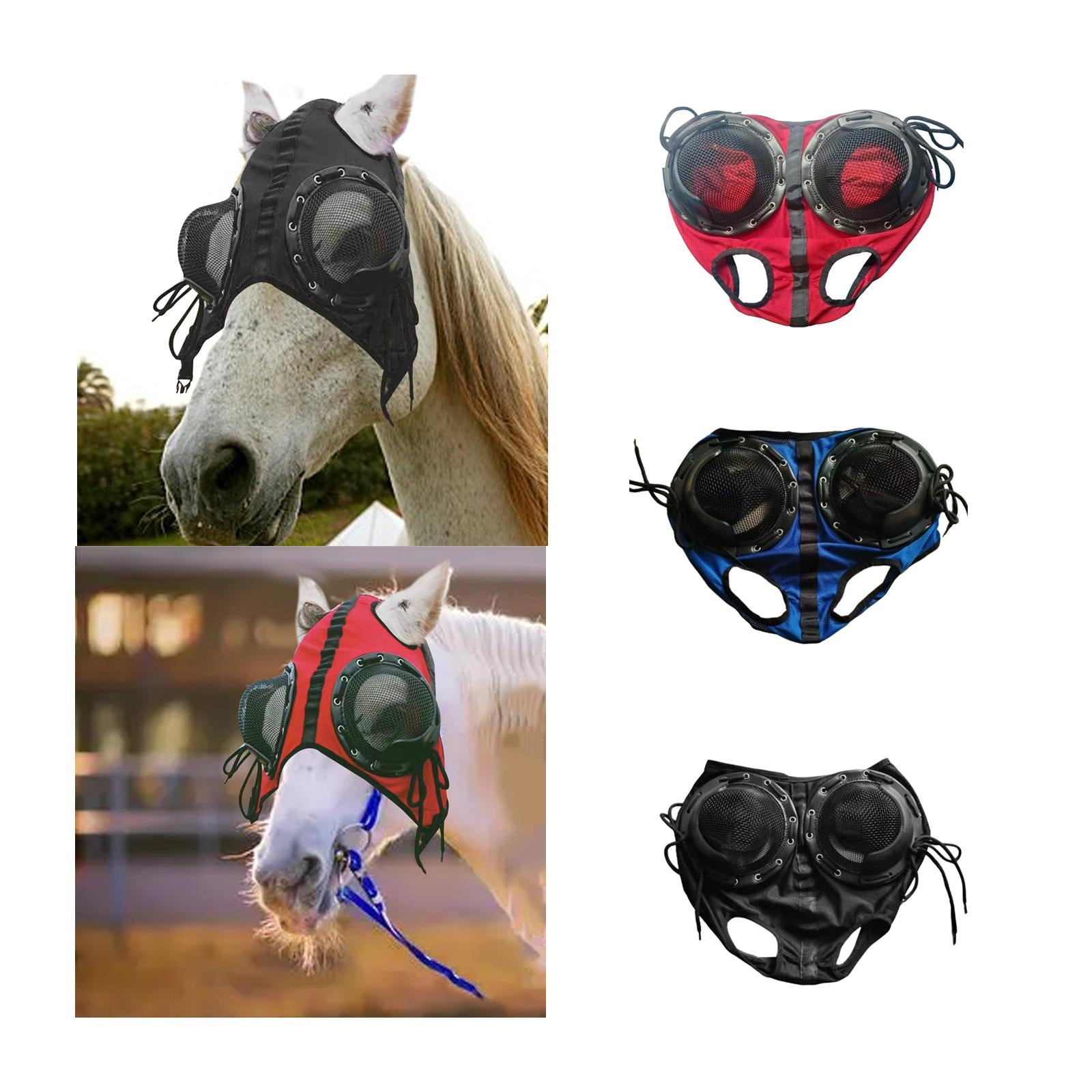 Horse Riding Glasses Professional Reduce Visual Interference Horse Eye Cover Red