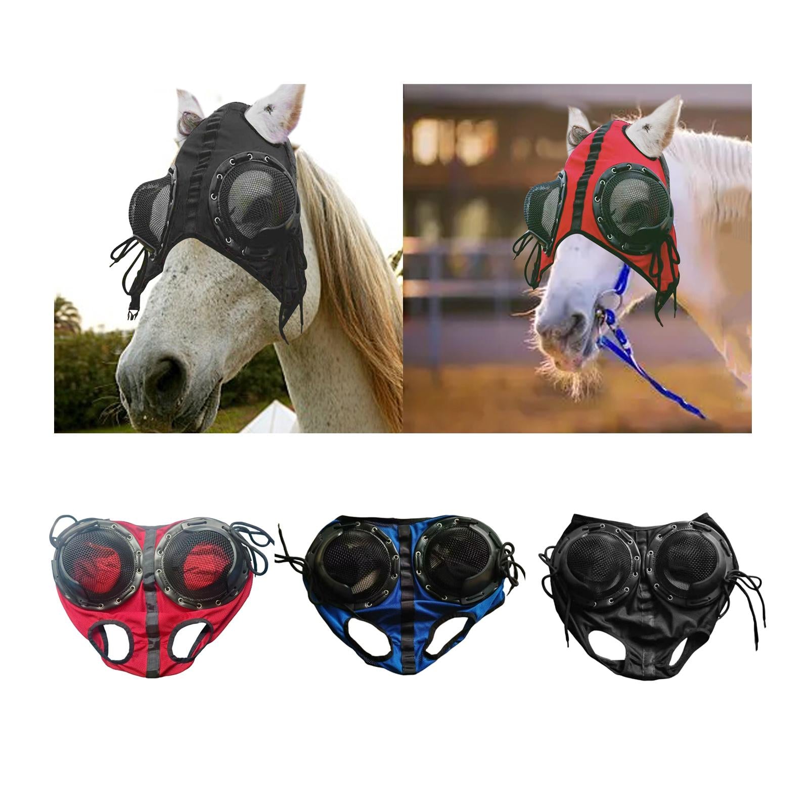 Horse Riding Glasses Professional Reduce Visual Interference Horse Eye Cover Red