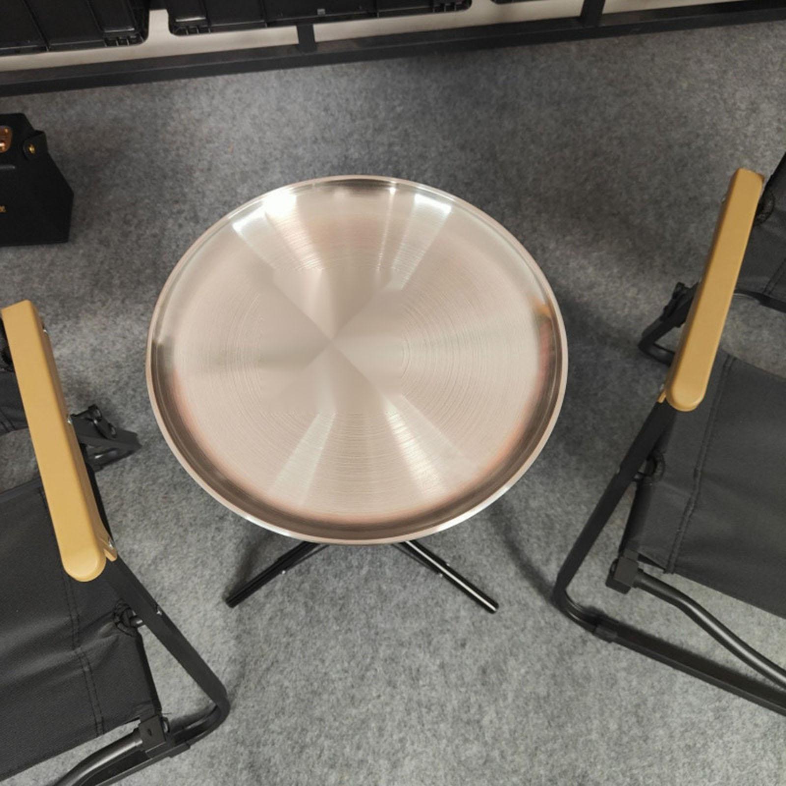 Folding Camping Table Height Adjustable End Table for Outdoor Indoor Bedroom