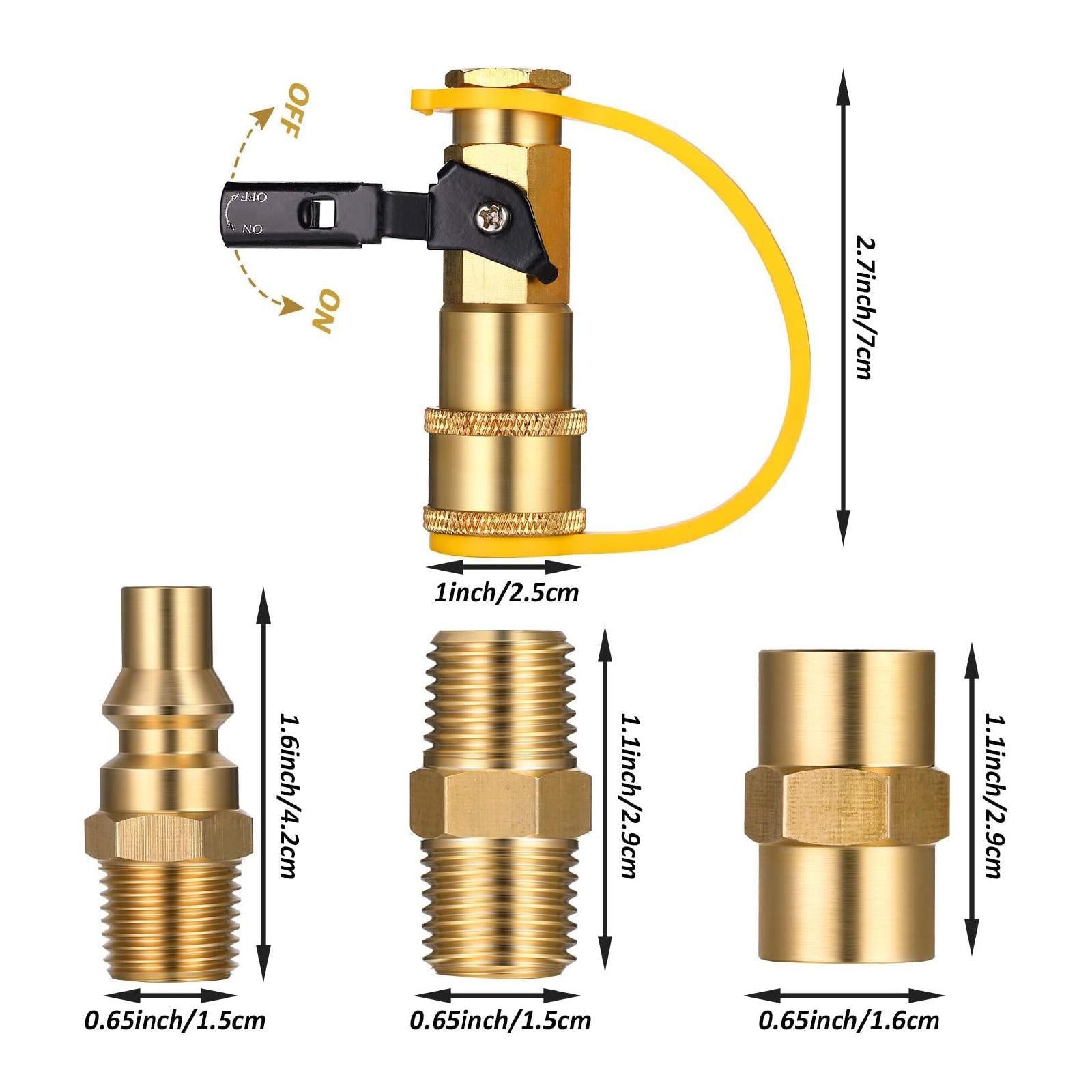 RV Propane Connect Fittings Adapter Valve Replacement for Outdoor Activities