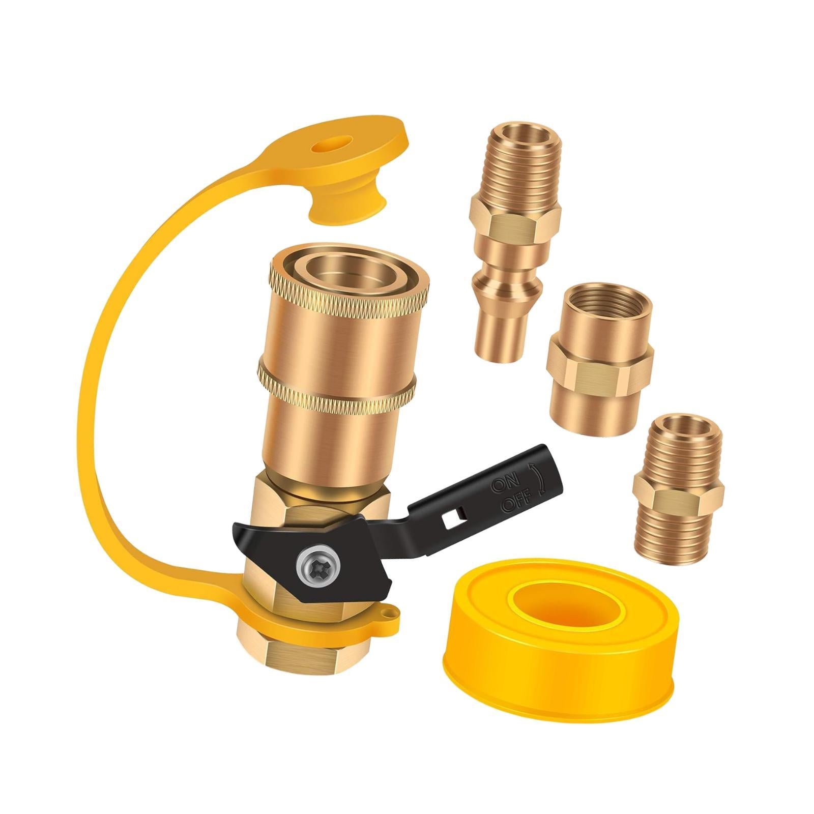 RV Propane Connect Fittings Adapter Valve Replacement for Outdoor Activities